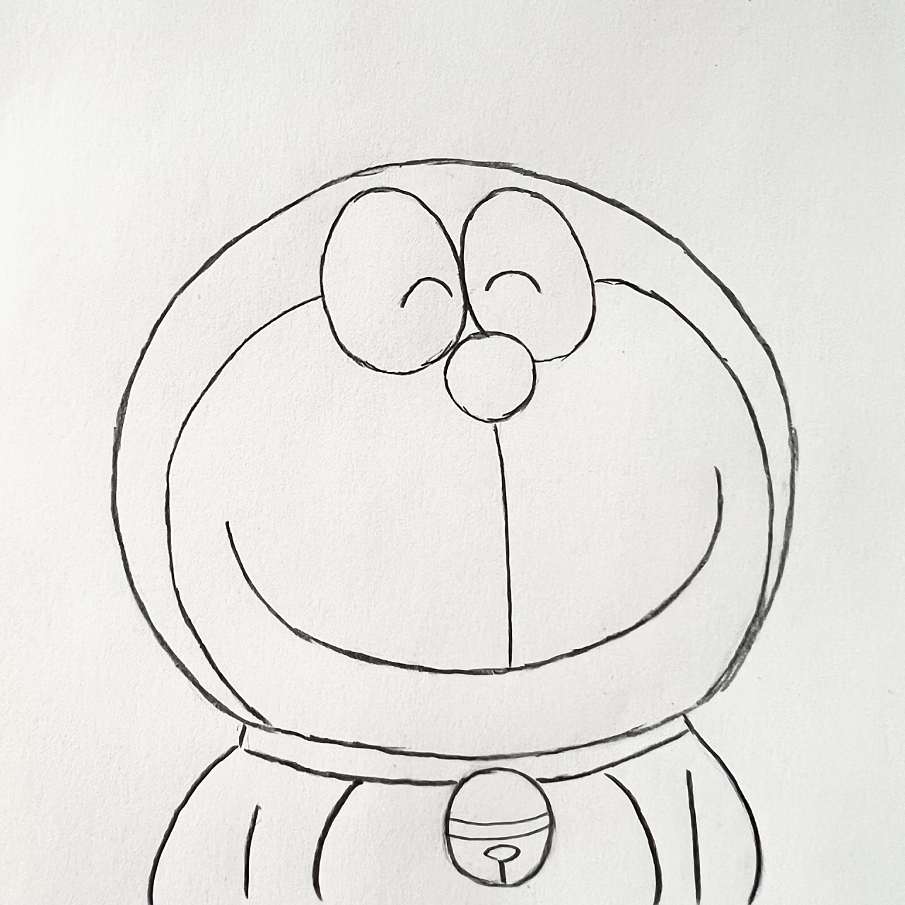 简笔画||开心的哆啦a梦99(附过程图) 色号在最后一张