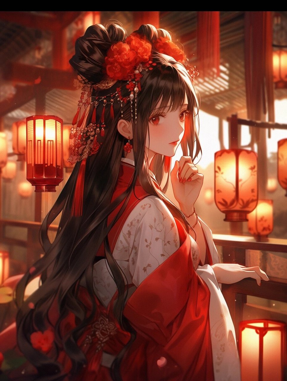 红嫁衣② | 古风头像壁纸插画素材女生头像