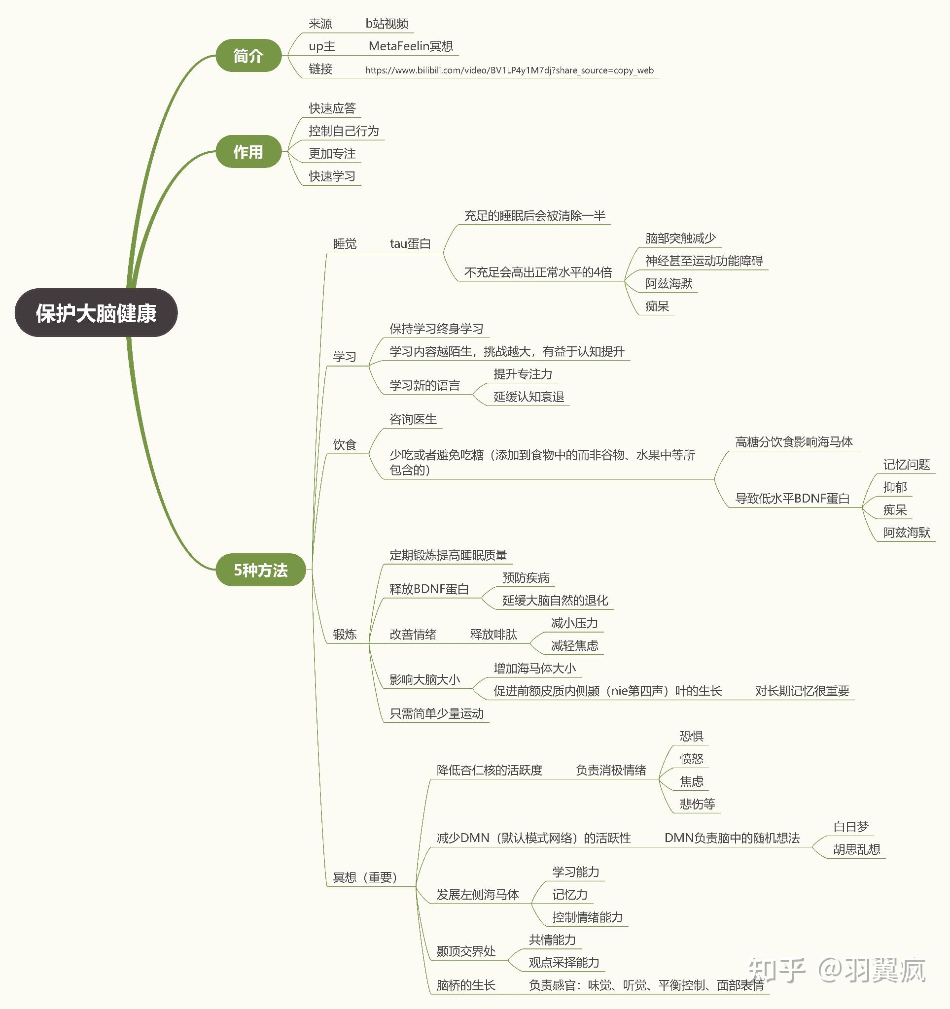 保护大脑健康思维导图