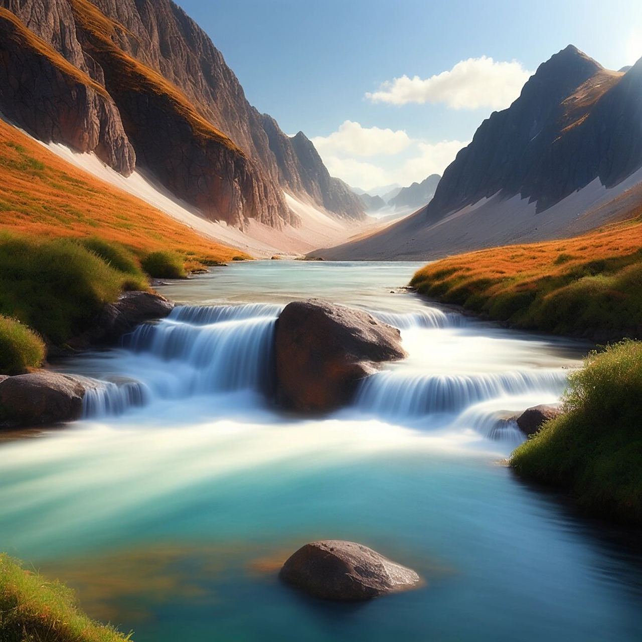 瀑布美景,招财好运