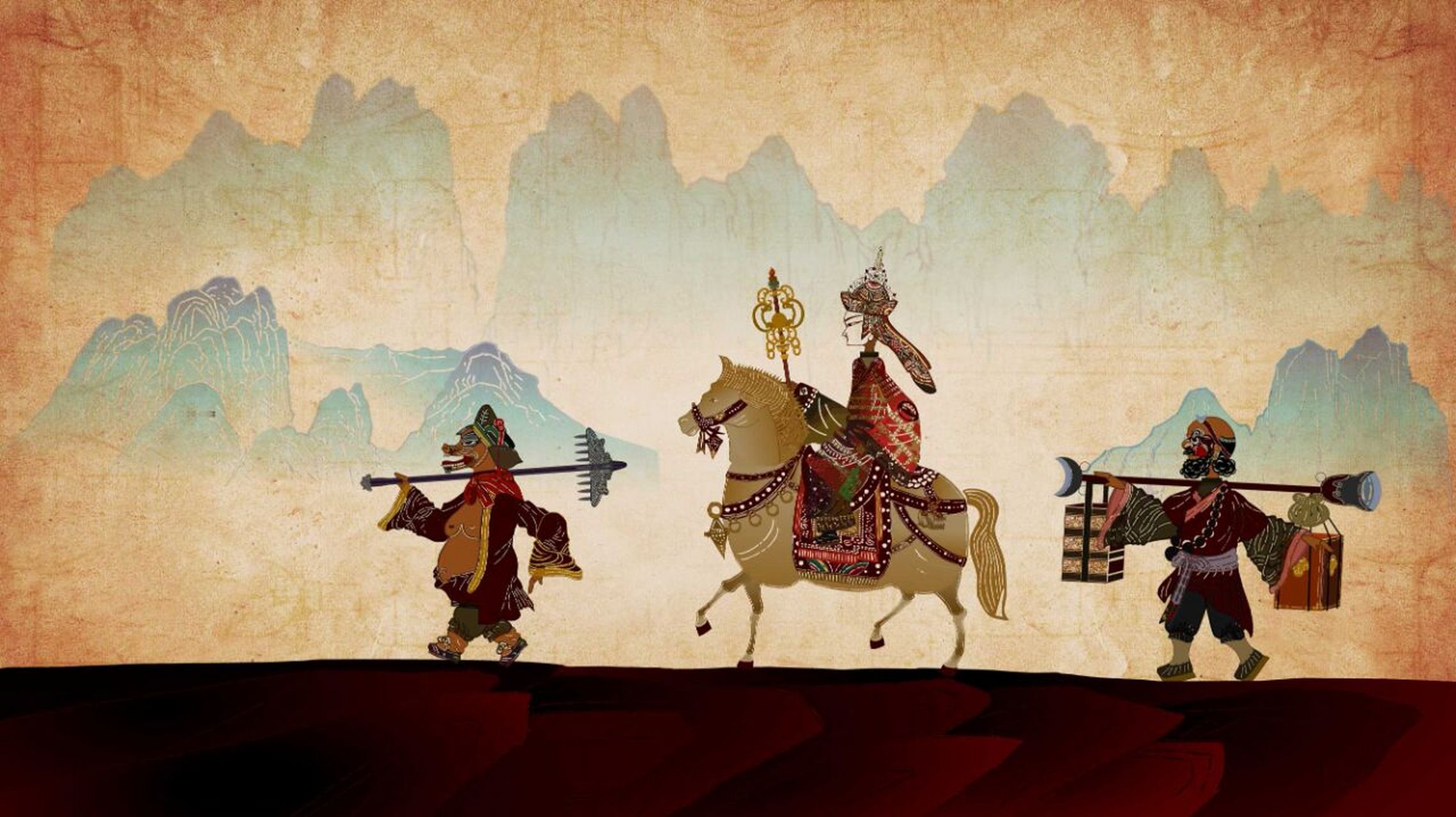 皮影动画《孙悟空三打白骨精》作品截图 #皮影#  #非遗皮影