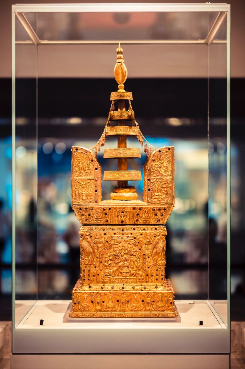 南京大报恩寺-七宝阿育王塔 鎏金七宝阿育王塔高1.