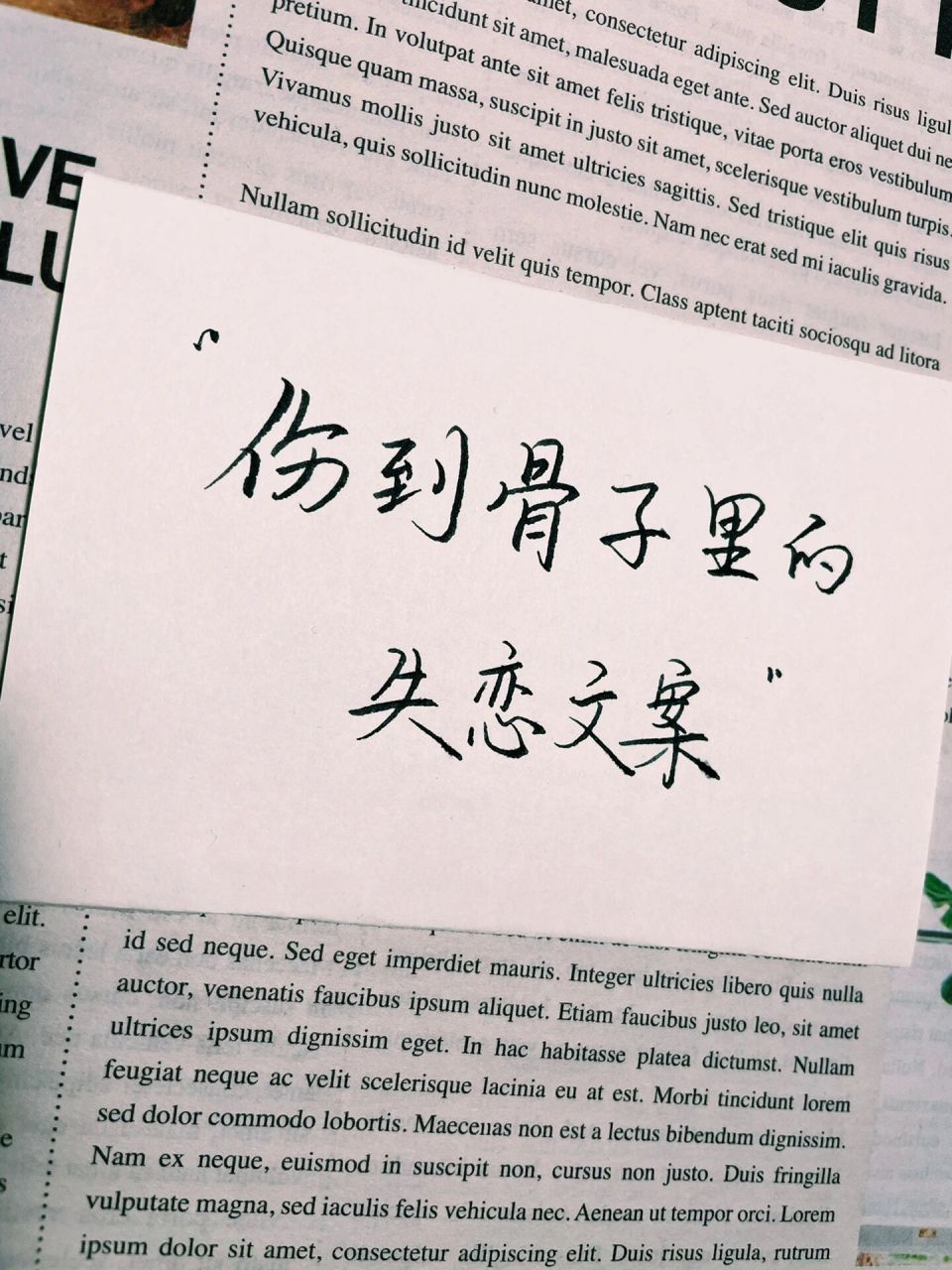 "伤到骨子里"的失恋文案