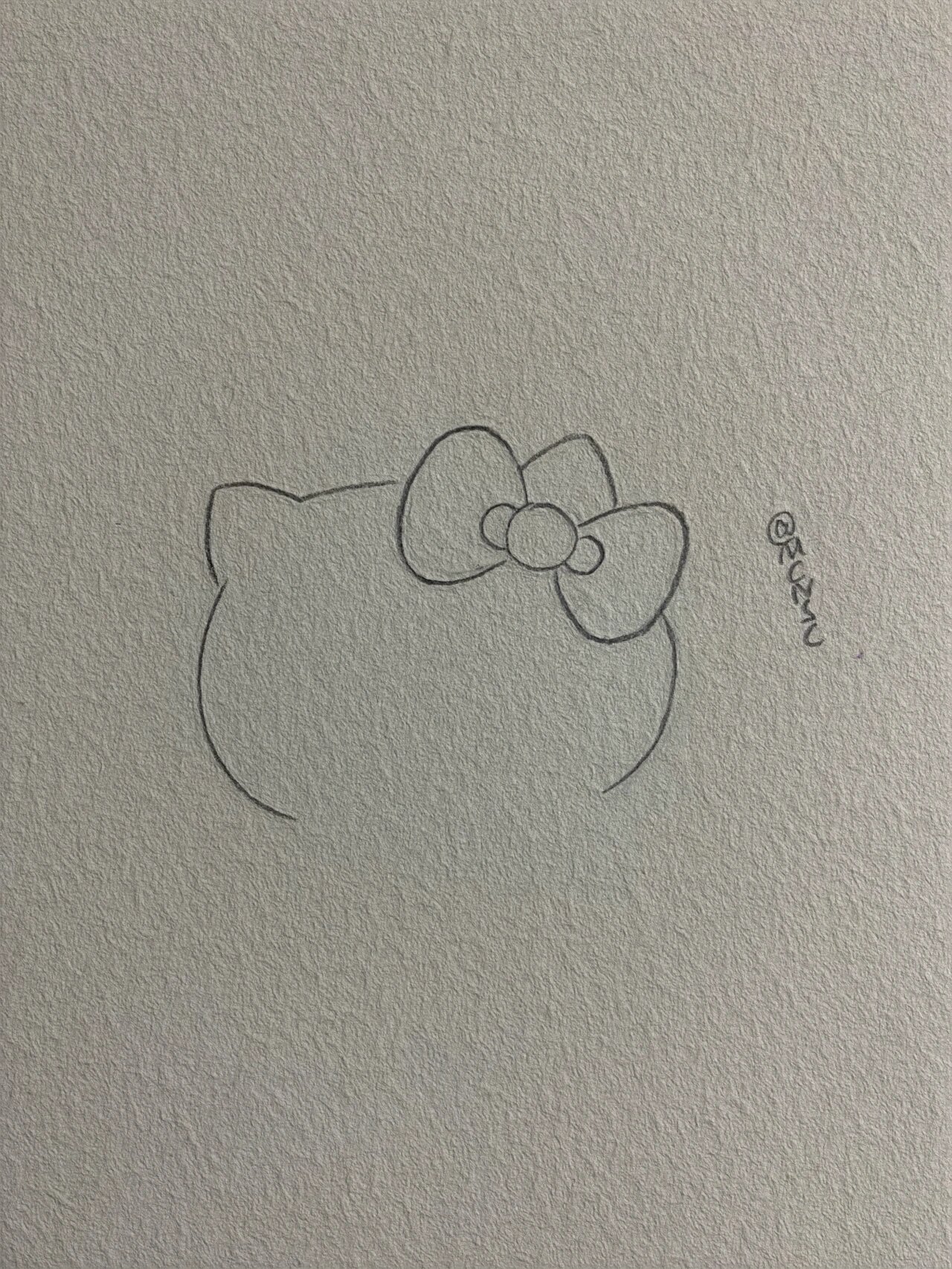 hellokitty简笔画教程 三丽鸥系列怎么能少得了hellokitty呢!