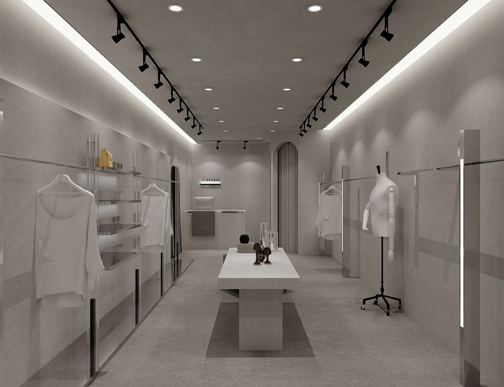 男装店装修设计案例分享 服装店装修设计效果图 ——思创设计