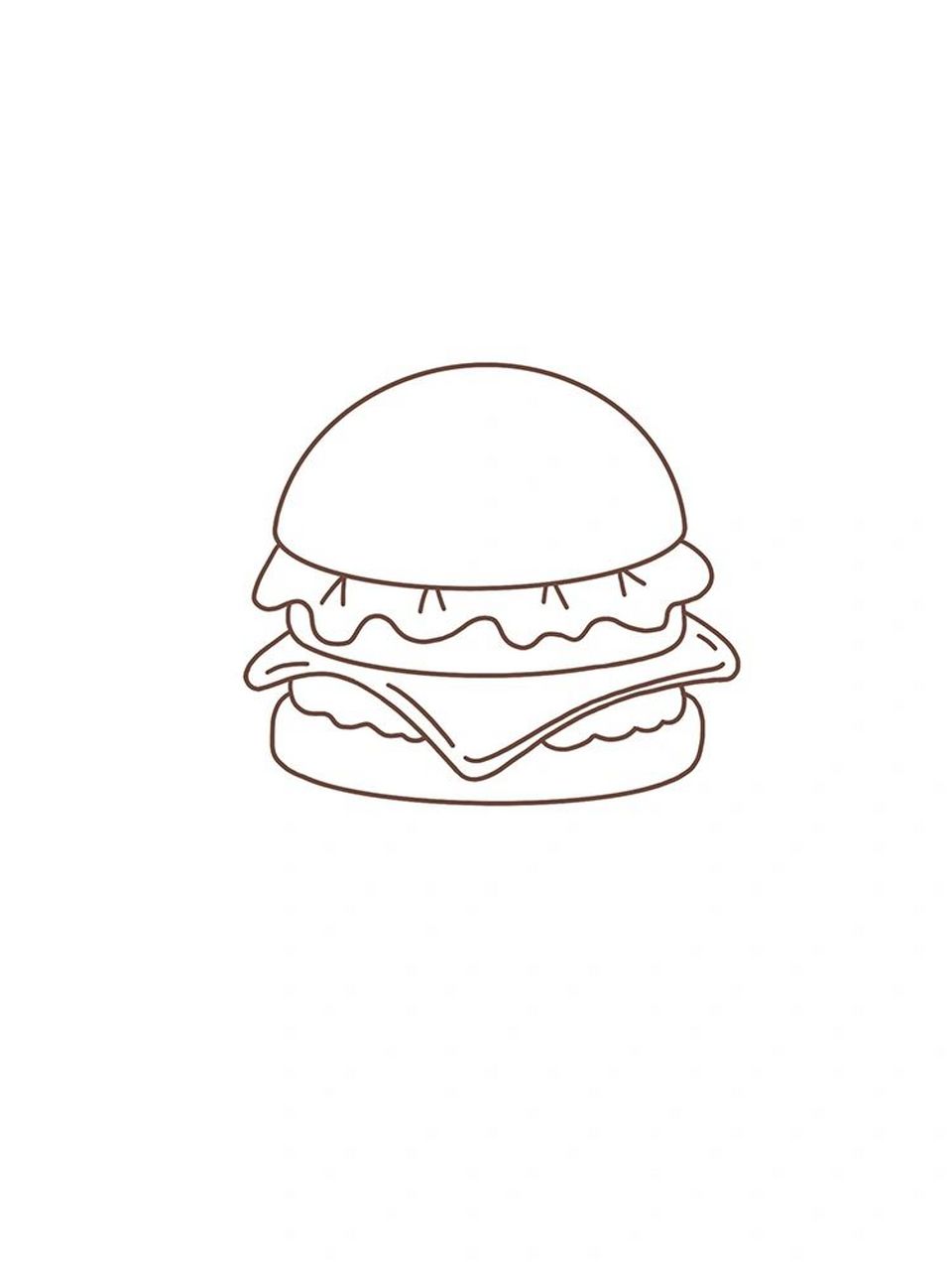 可爱的汉堡简笔画92