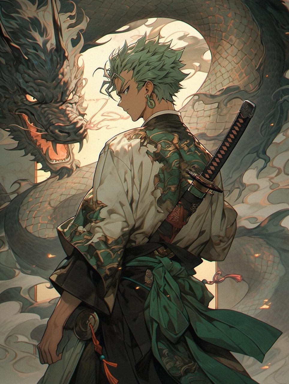 索隆|中国风帅哥 红蓝白|壁纸(附咒语) 7815核心关键词:roronoa