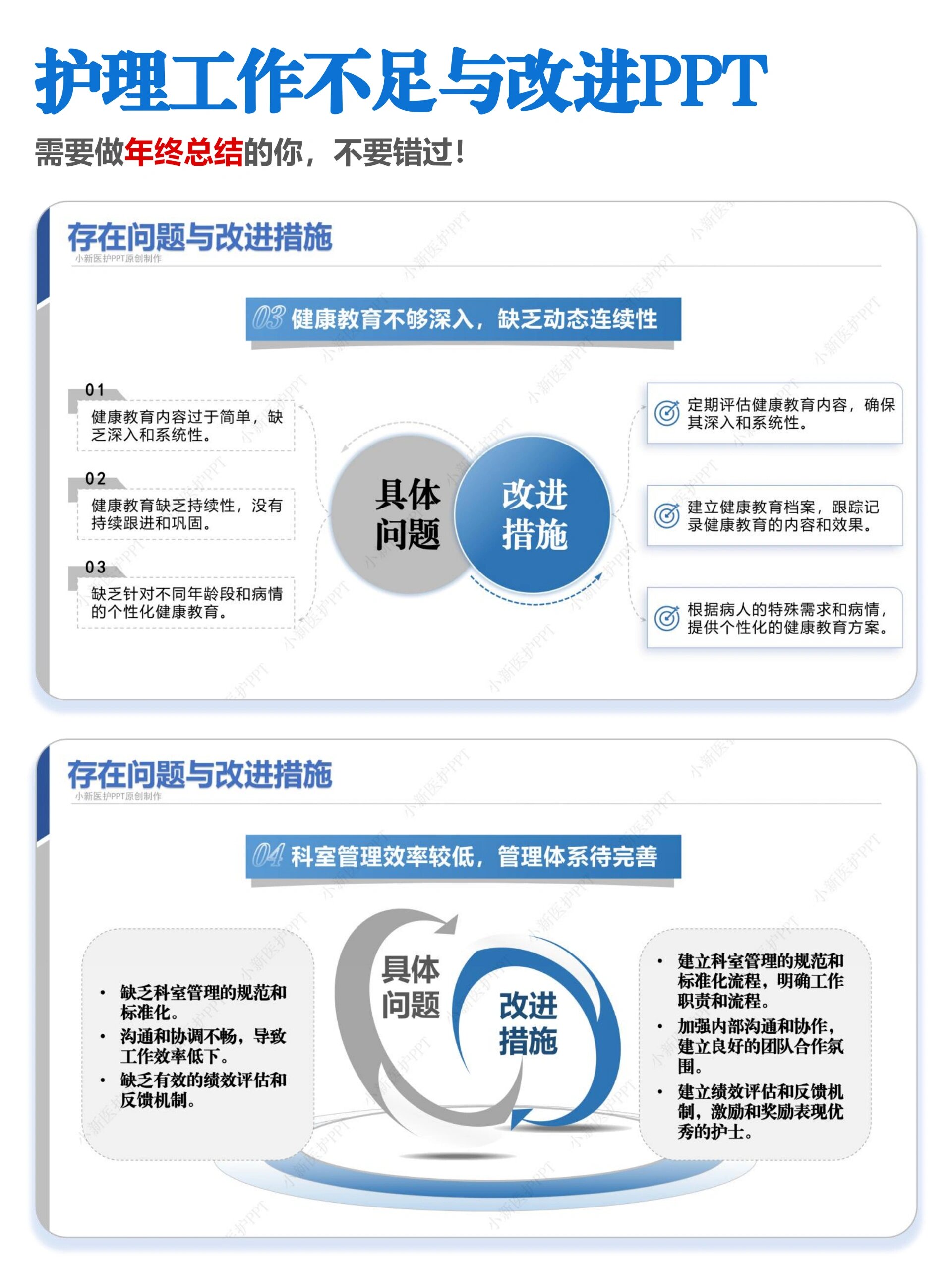 护理工作存在的问题与改进思路,通用版ppt!