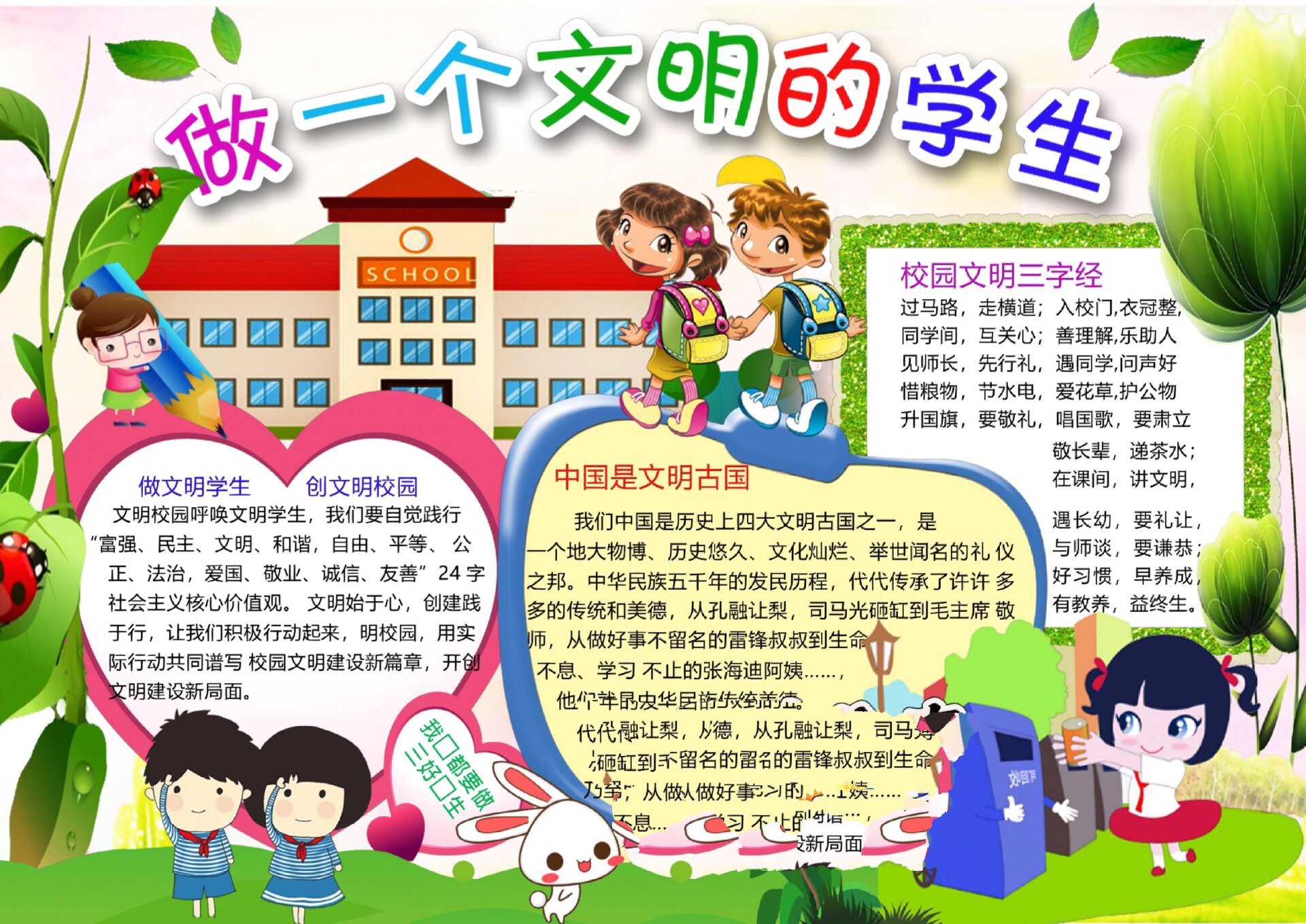 二年级小学生文明礼仪手抄报