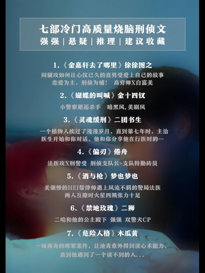 七部冷门高质量烧脑刑侦文|强强|悬疑|推理 97979797971.