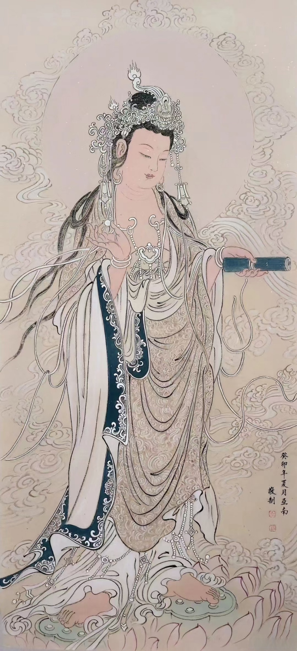 李亚南书画作品《观音菩萨》#艺术##国画