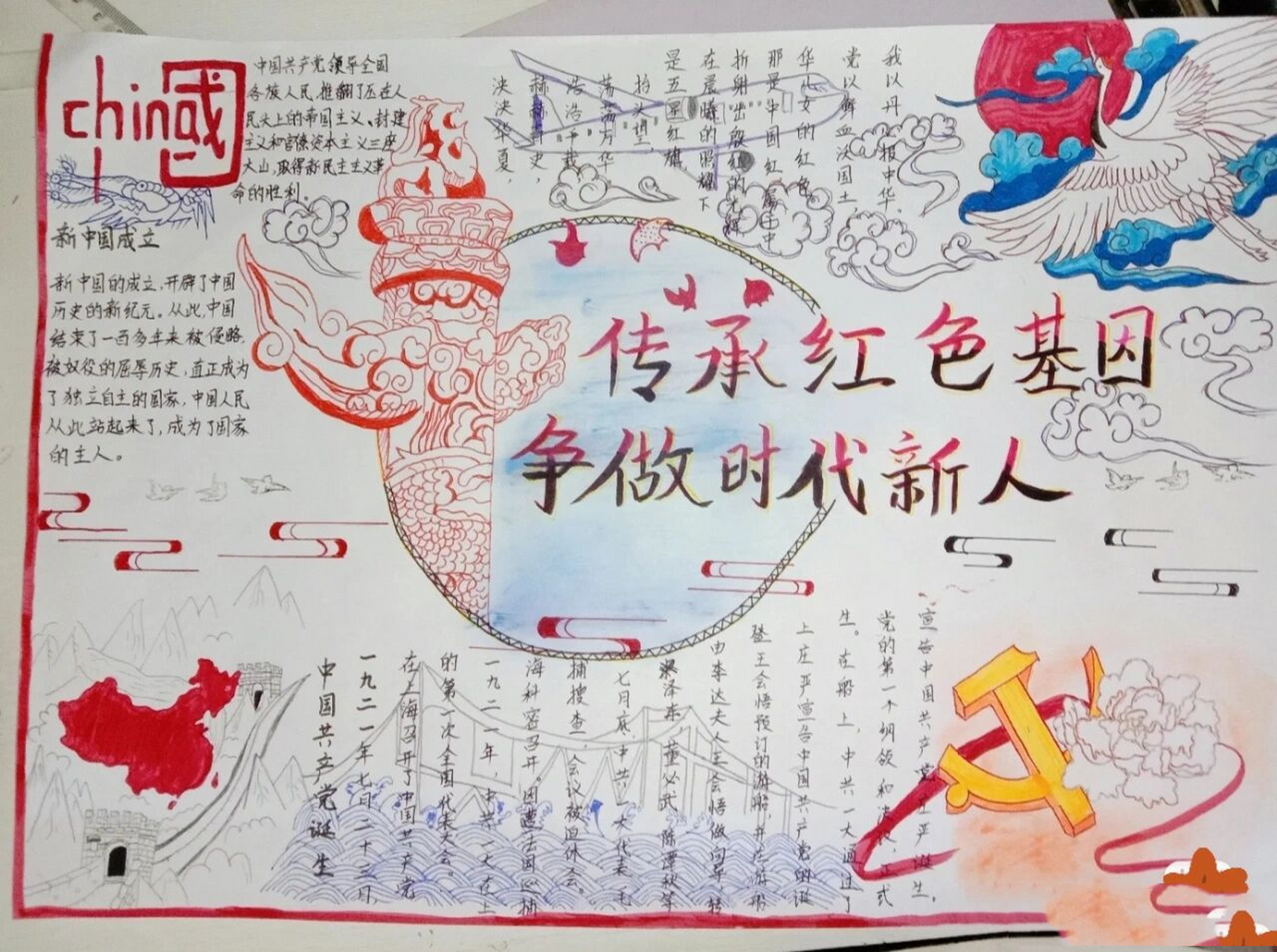 爱国,建党,手抄报 图一是见鉴别人的,图二和图三是我自己修改过的图一