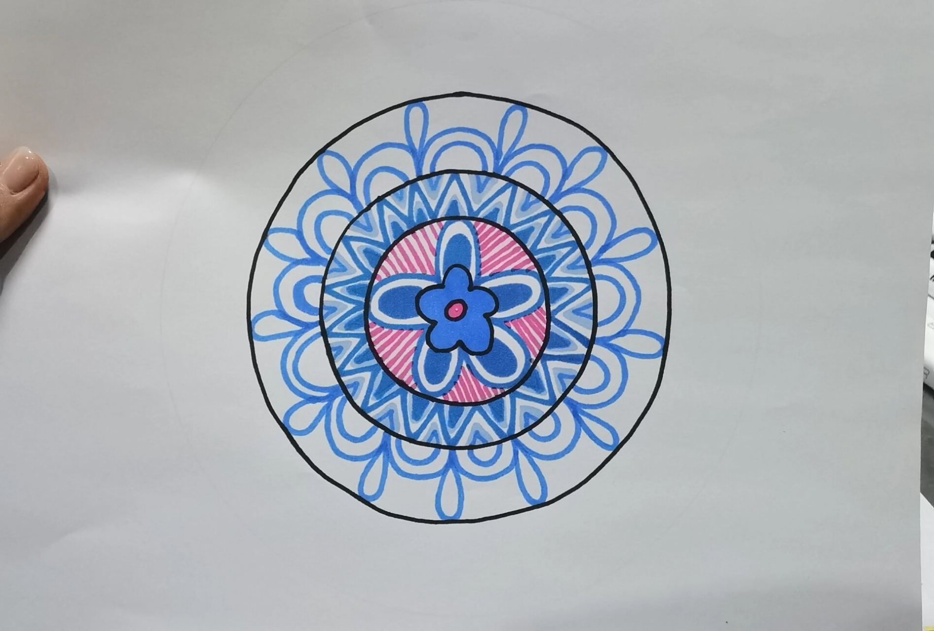 儿童创意,向心式图案装饰 画画需要天马行空,更需要耐心表达哦 向心式