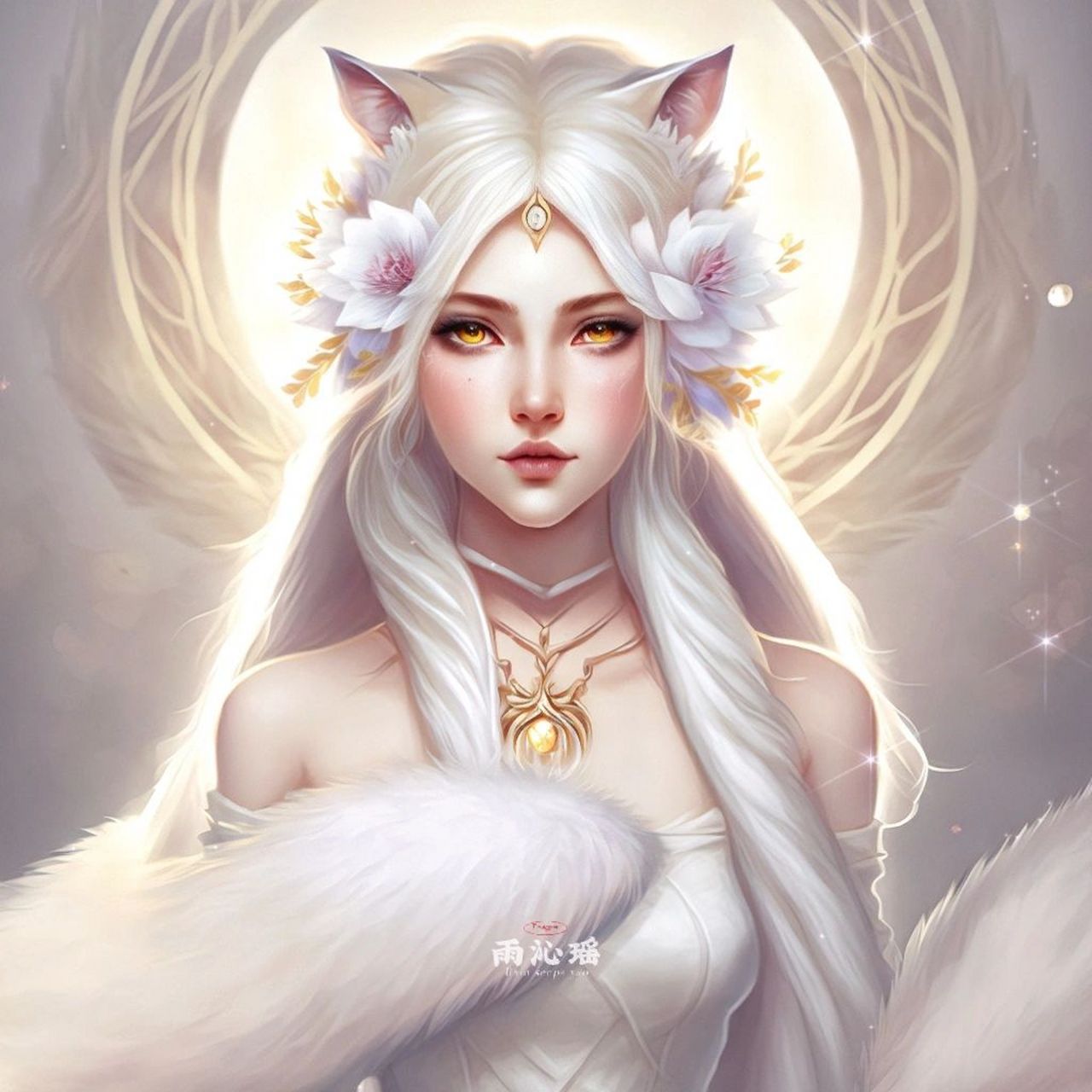 传说九尾狐过了一千年就可以化为人形,而在狐仙之中白狐为尊,称作九尾