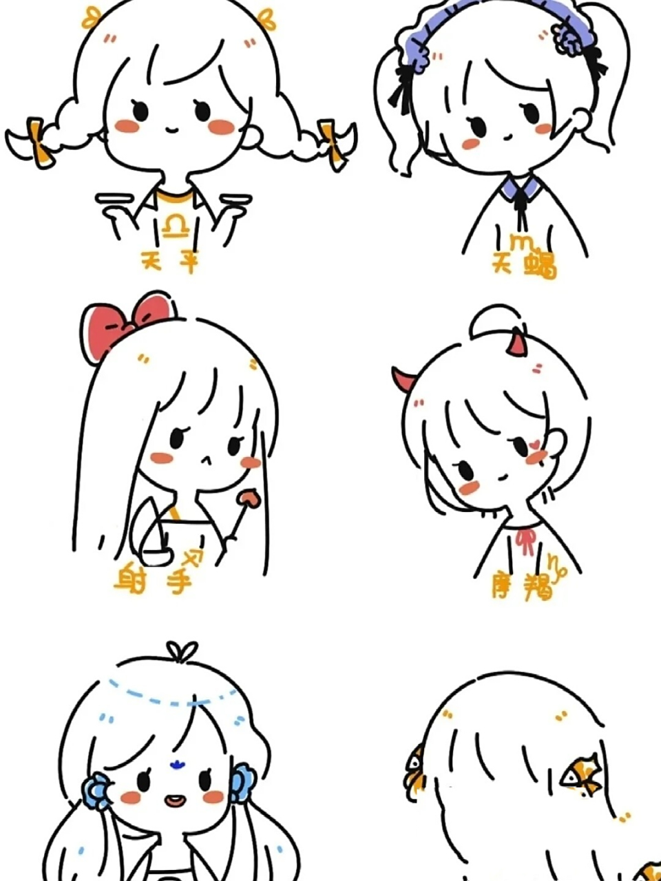 十二星座简笔画,你学会了吗?