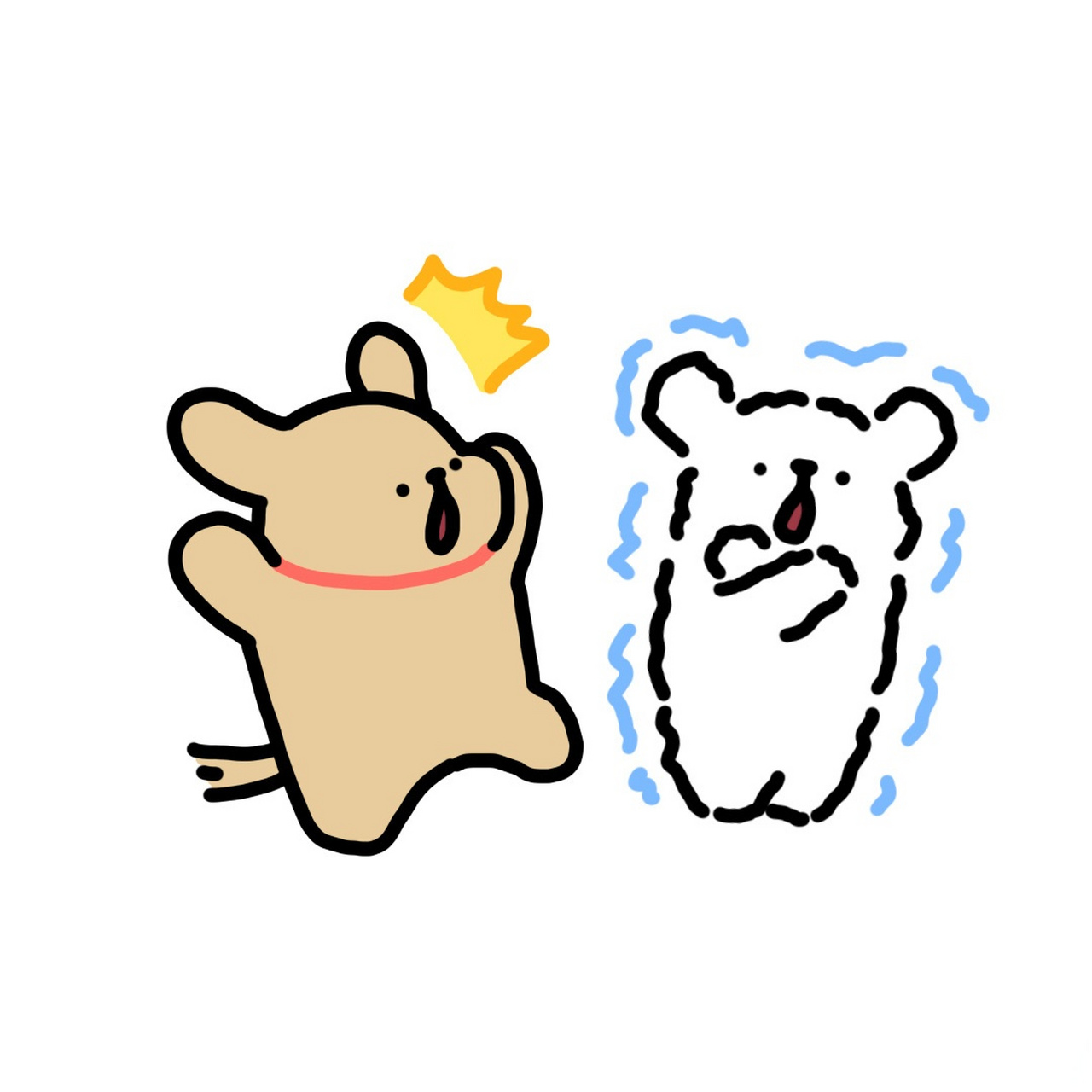 nwu轻松一刻#  小狗也需要一个温暖的抱抱~ via:线条小狗maltese