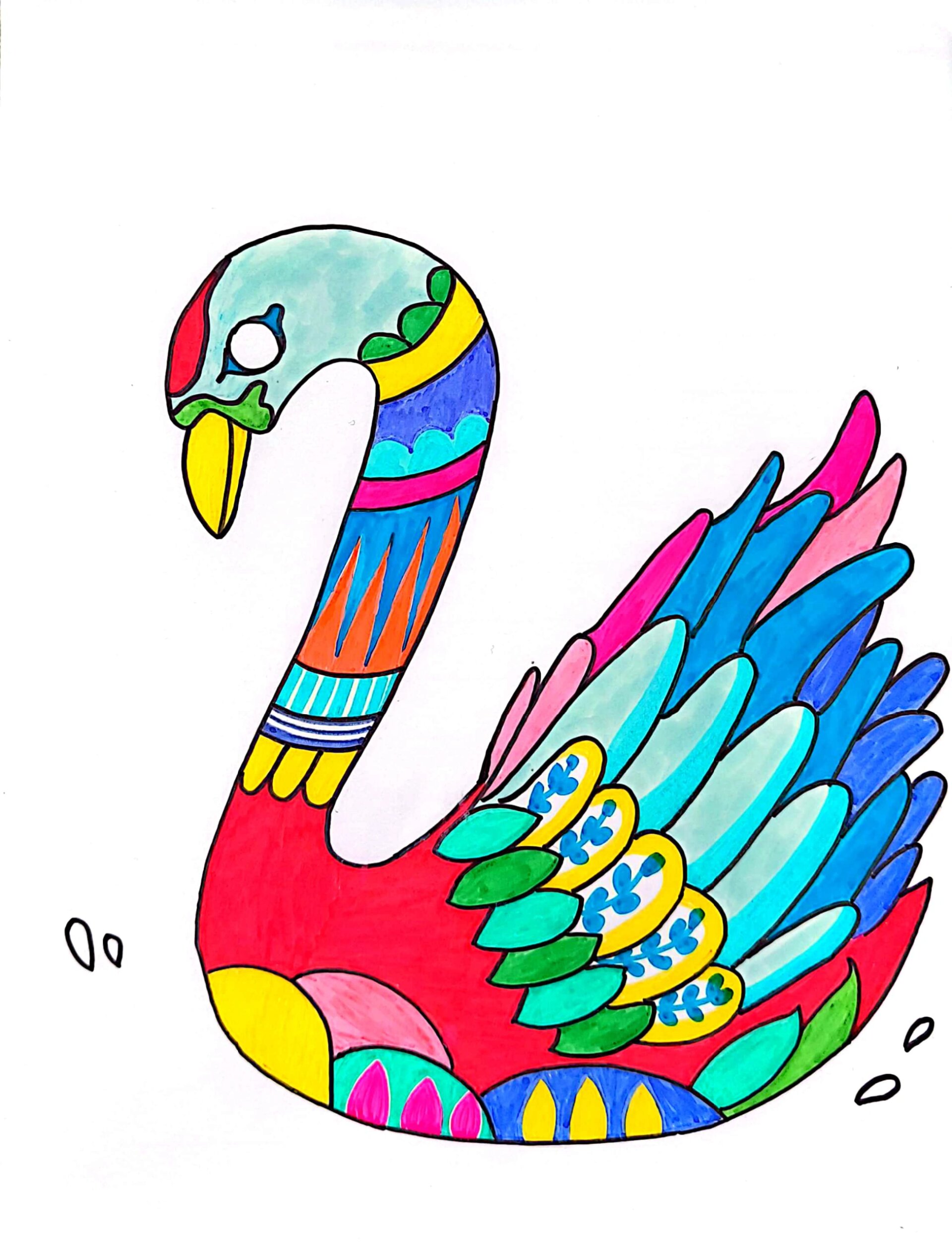 7-8岁创意美术【天鹅