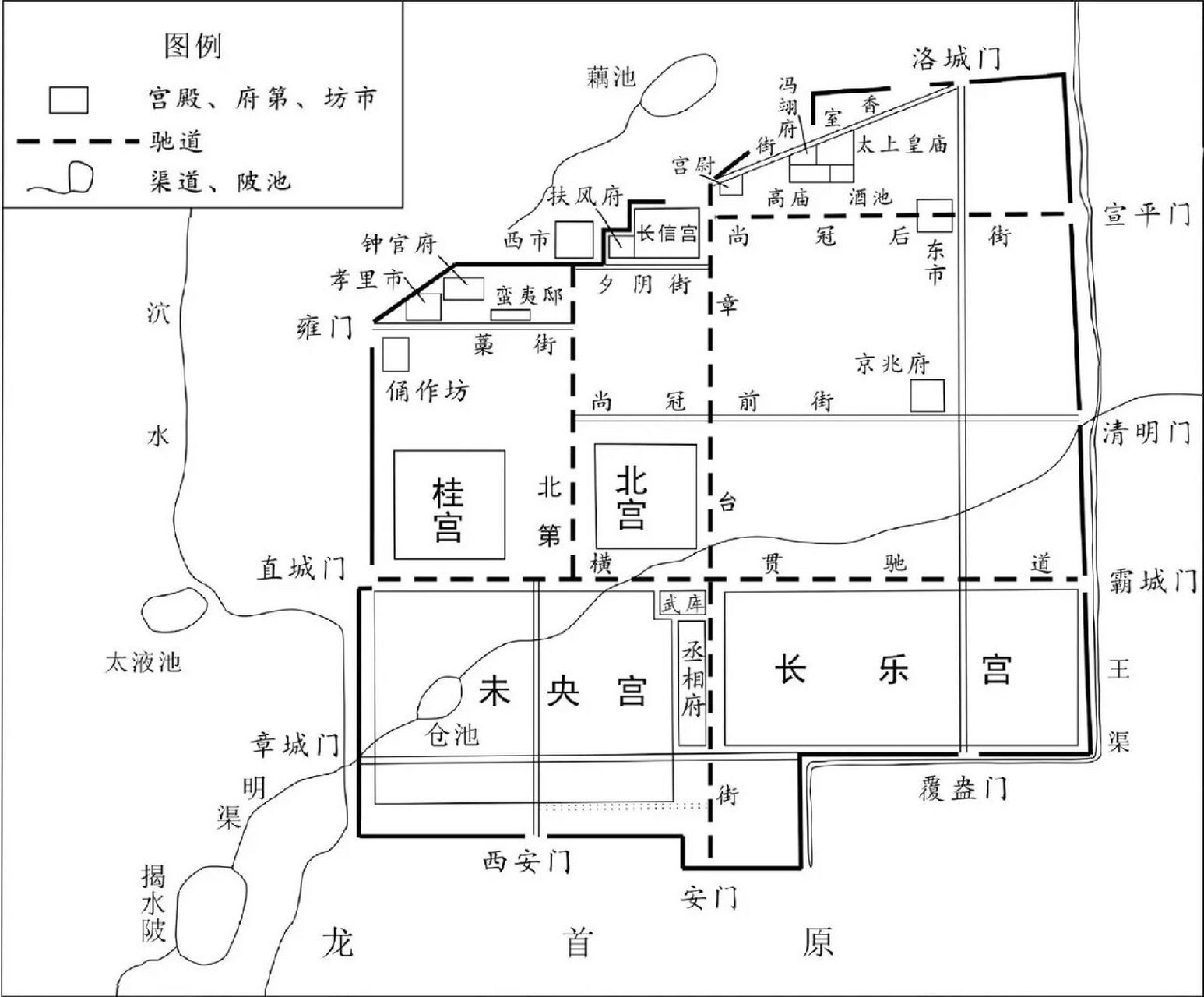 汉长安城:八街九陌一百六十余闾里 长安本只是一个乡名,秦时建有兴乐