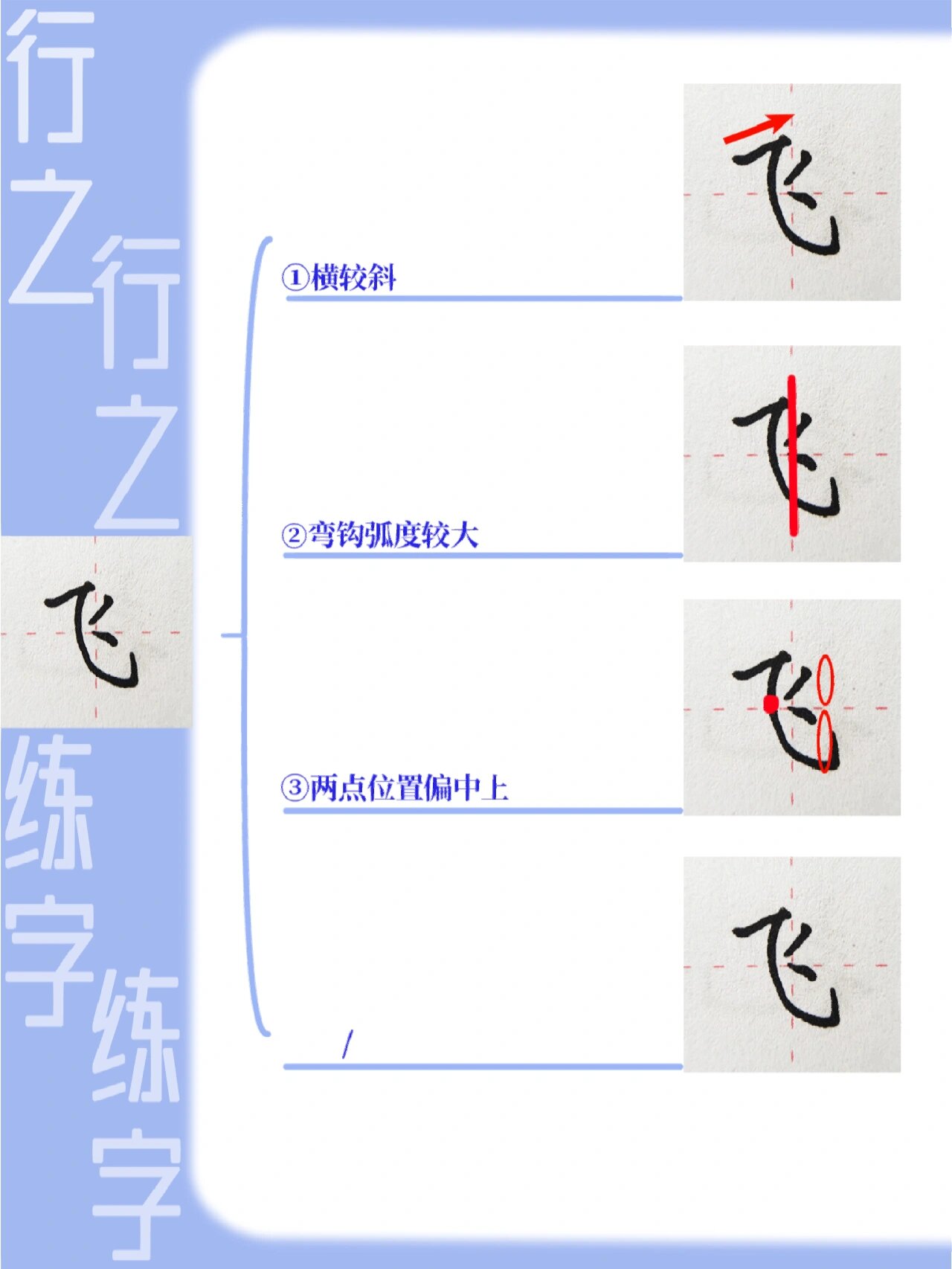 day35田英章楷书读帖&练字,例字:飞