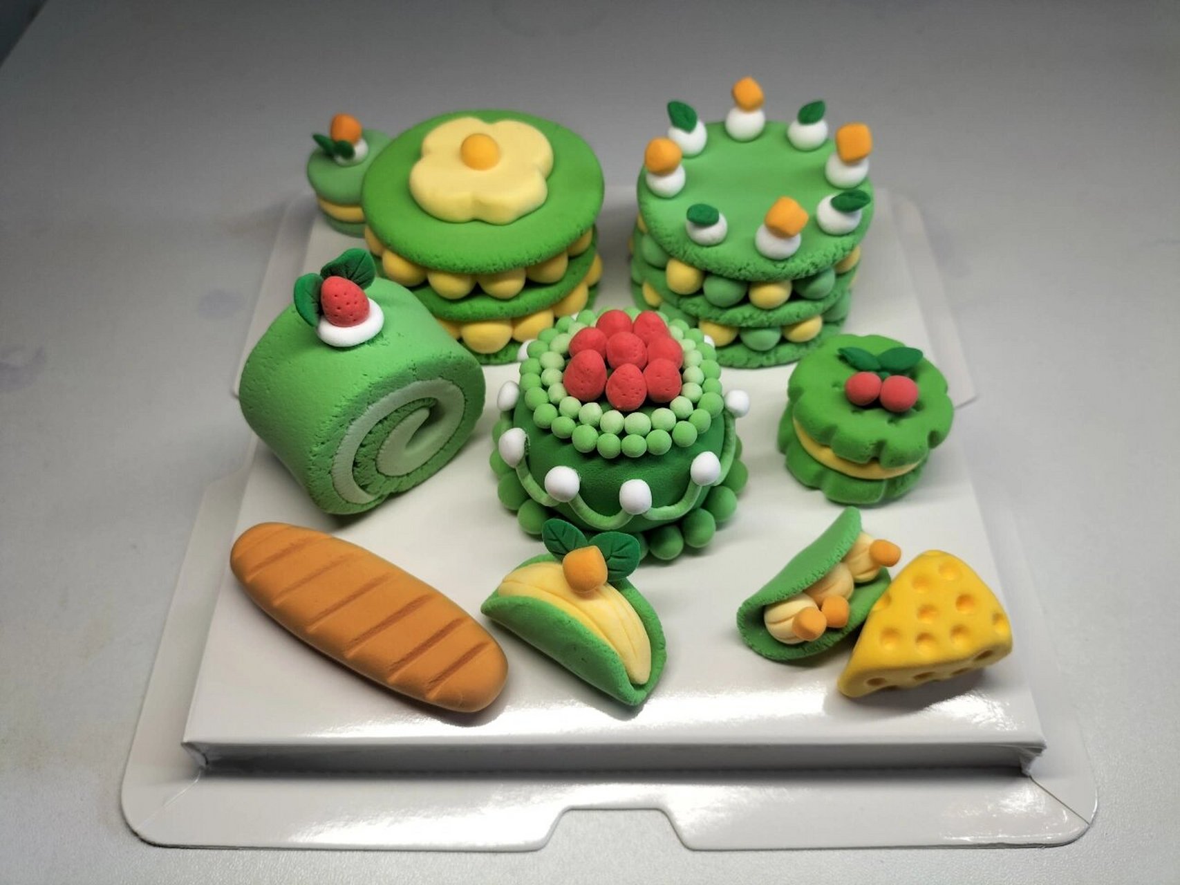 手工轻粘土作品系列之绿色系甜点 日常制作73