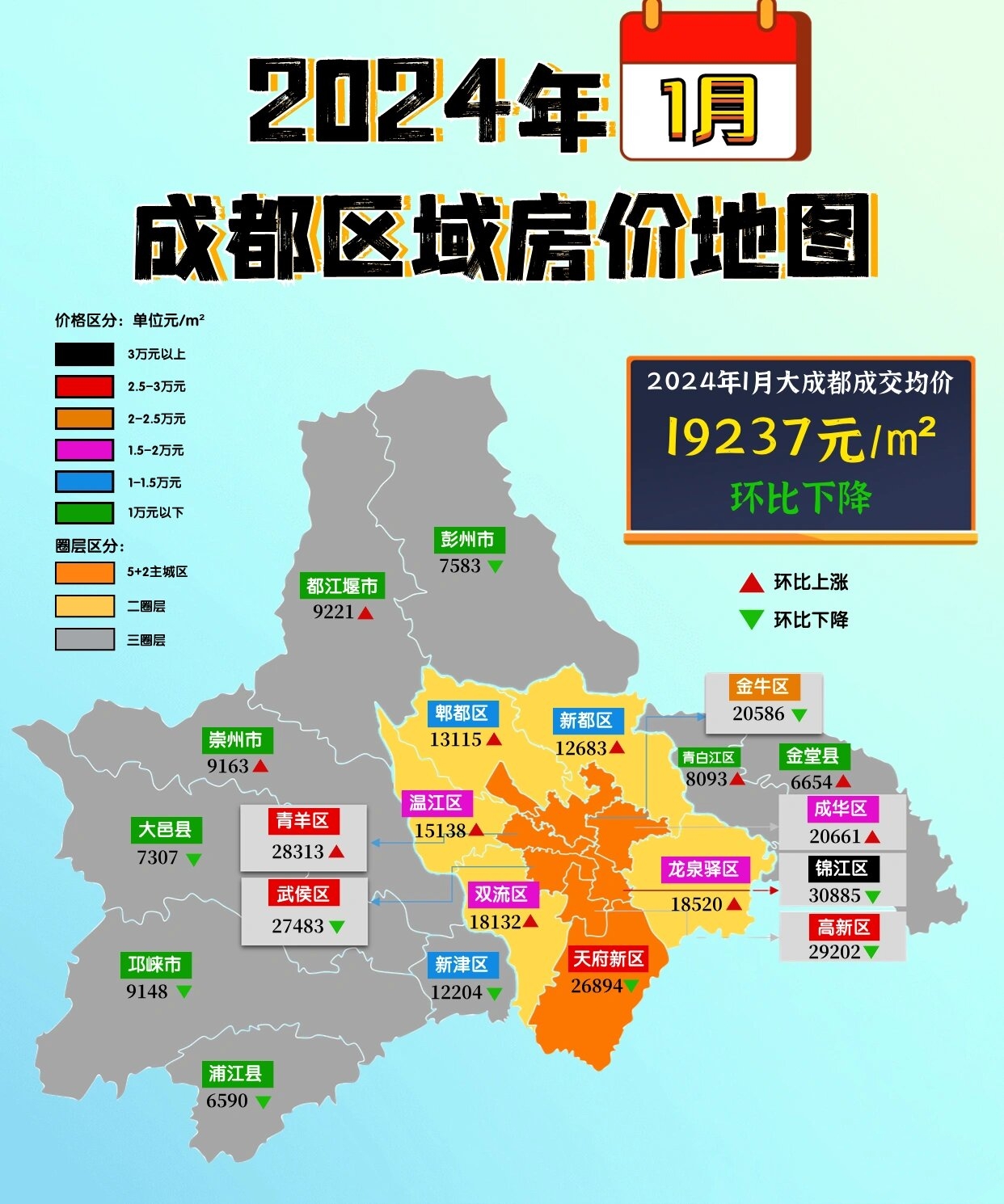2024年成都1月5 2区域房价图