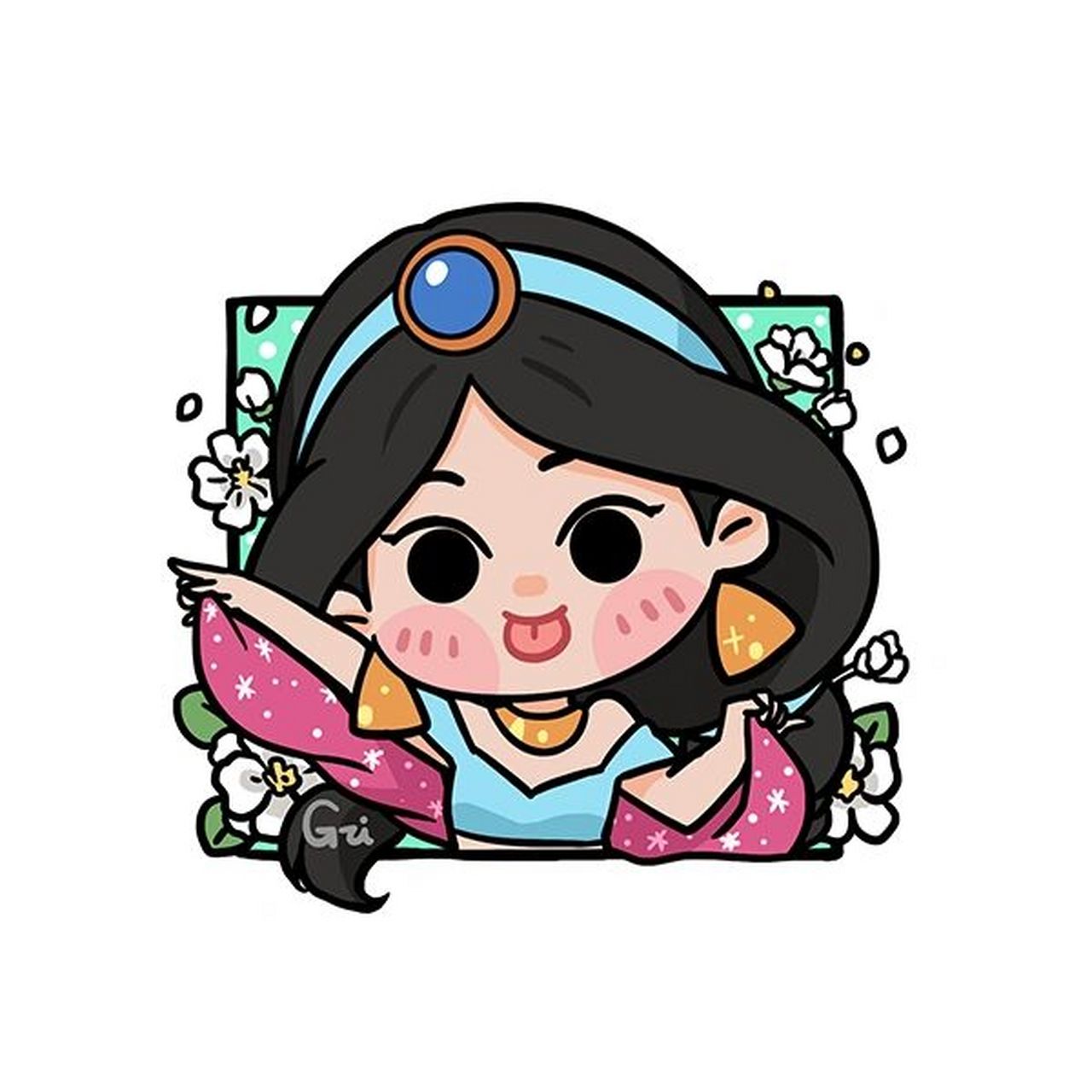 96萌小g爱涂鸦 《迪士尼公主》无水印 q版头像 凑够12个公主,后面