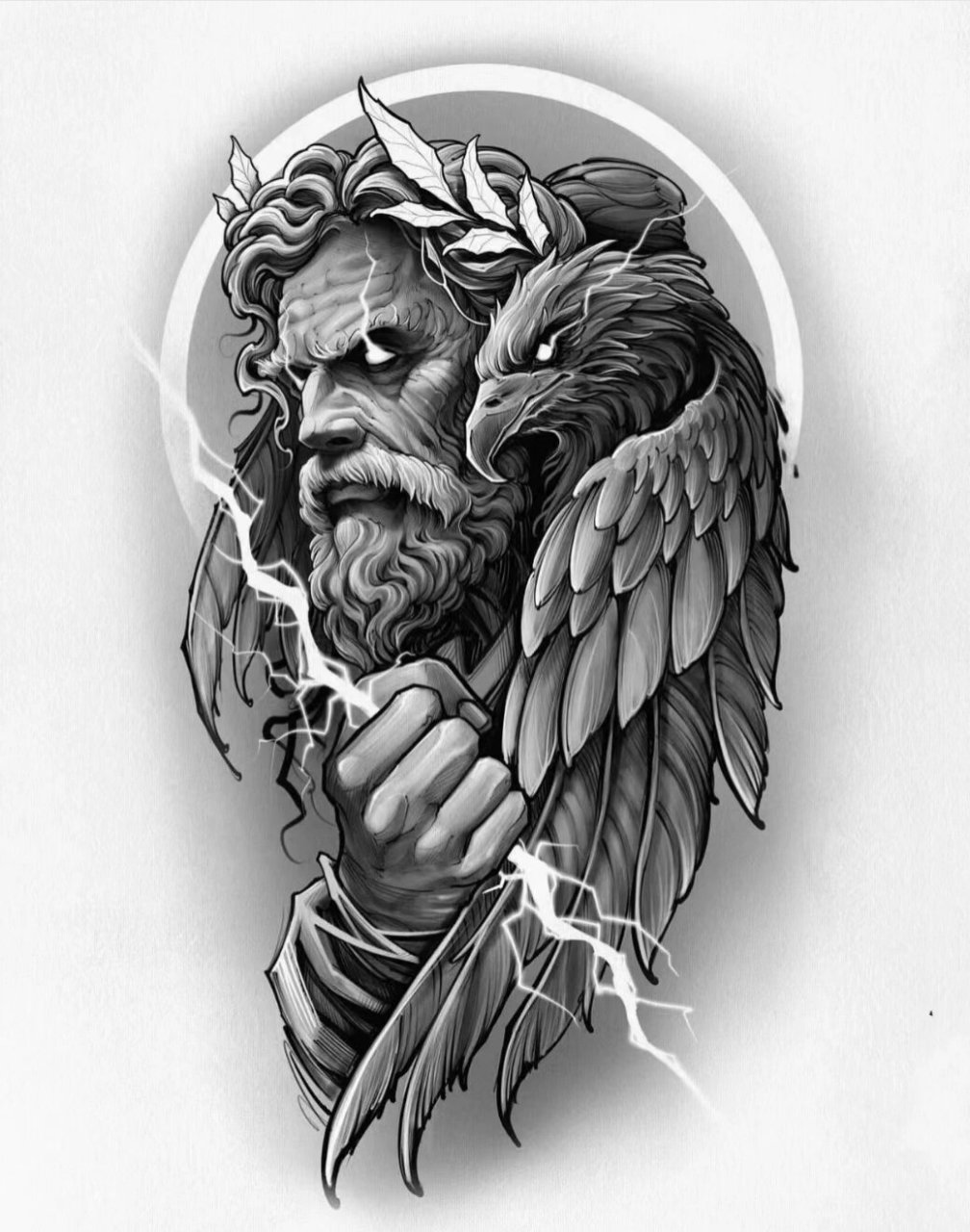 宙斯 纹身手稿 欧美纹身手稿推荐 每天更新不一样的精品纹身手稿,有想