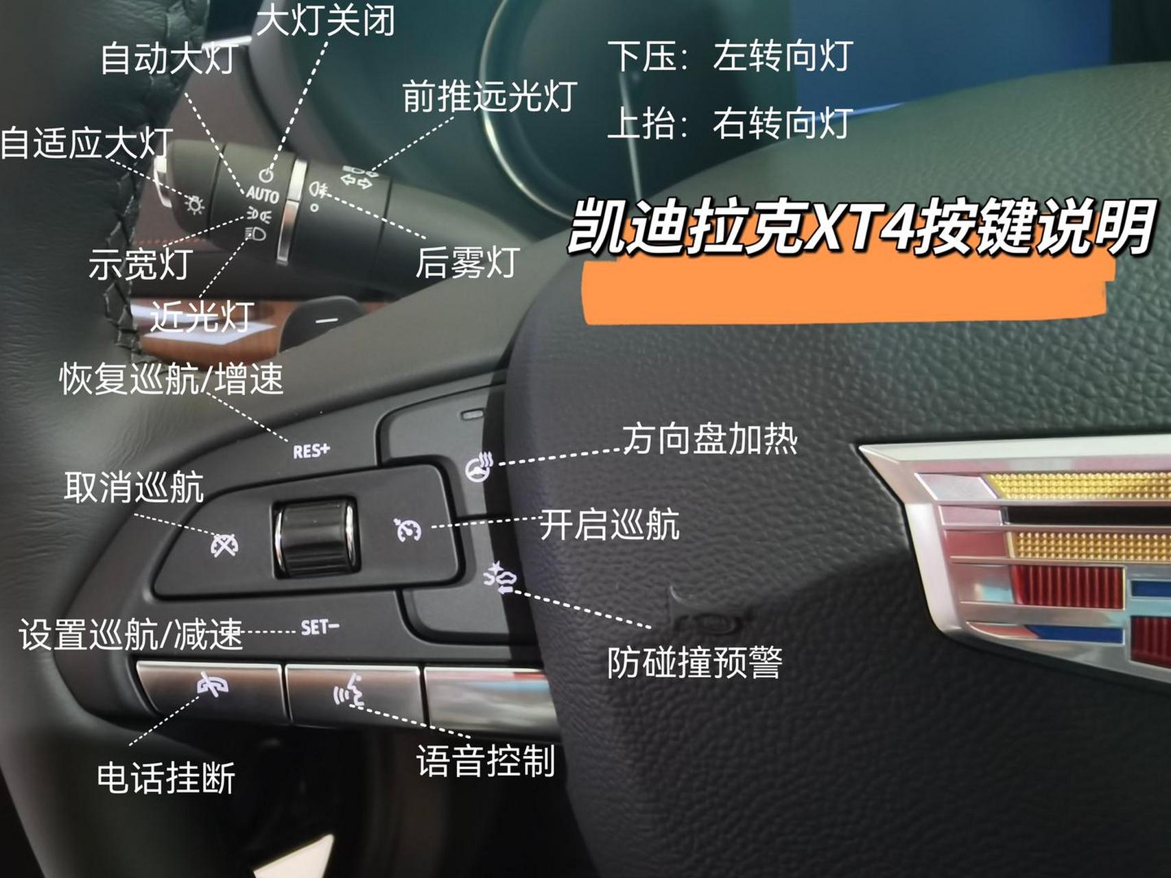 凯迪拉克xt4按键说明