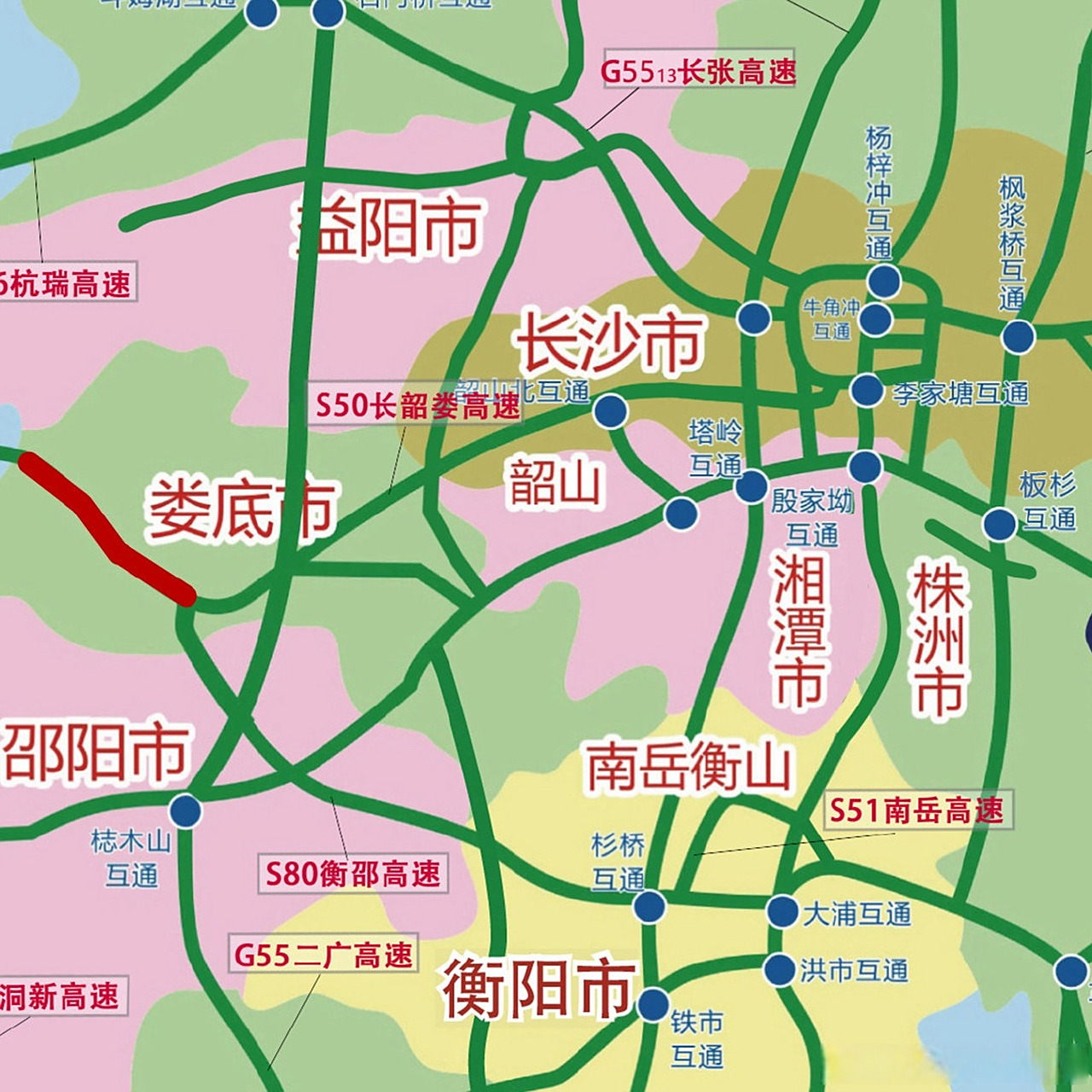 高速路况# 长芷高速娄底段因车流量大,对涟源北,湄江南,车田江,温塘