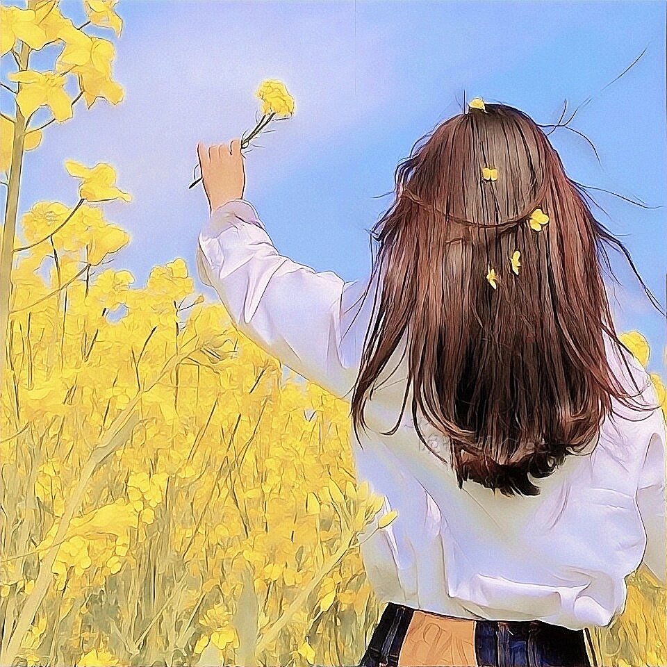 唯美背影女生头像～真人照片转漫画