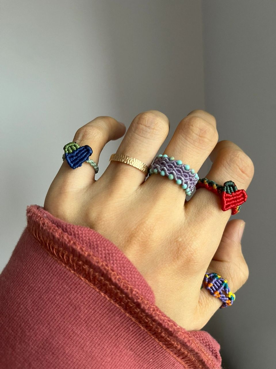 美丽的蜡线编织戒指950269♀150169♀150906 纯蜡