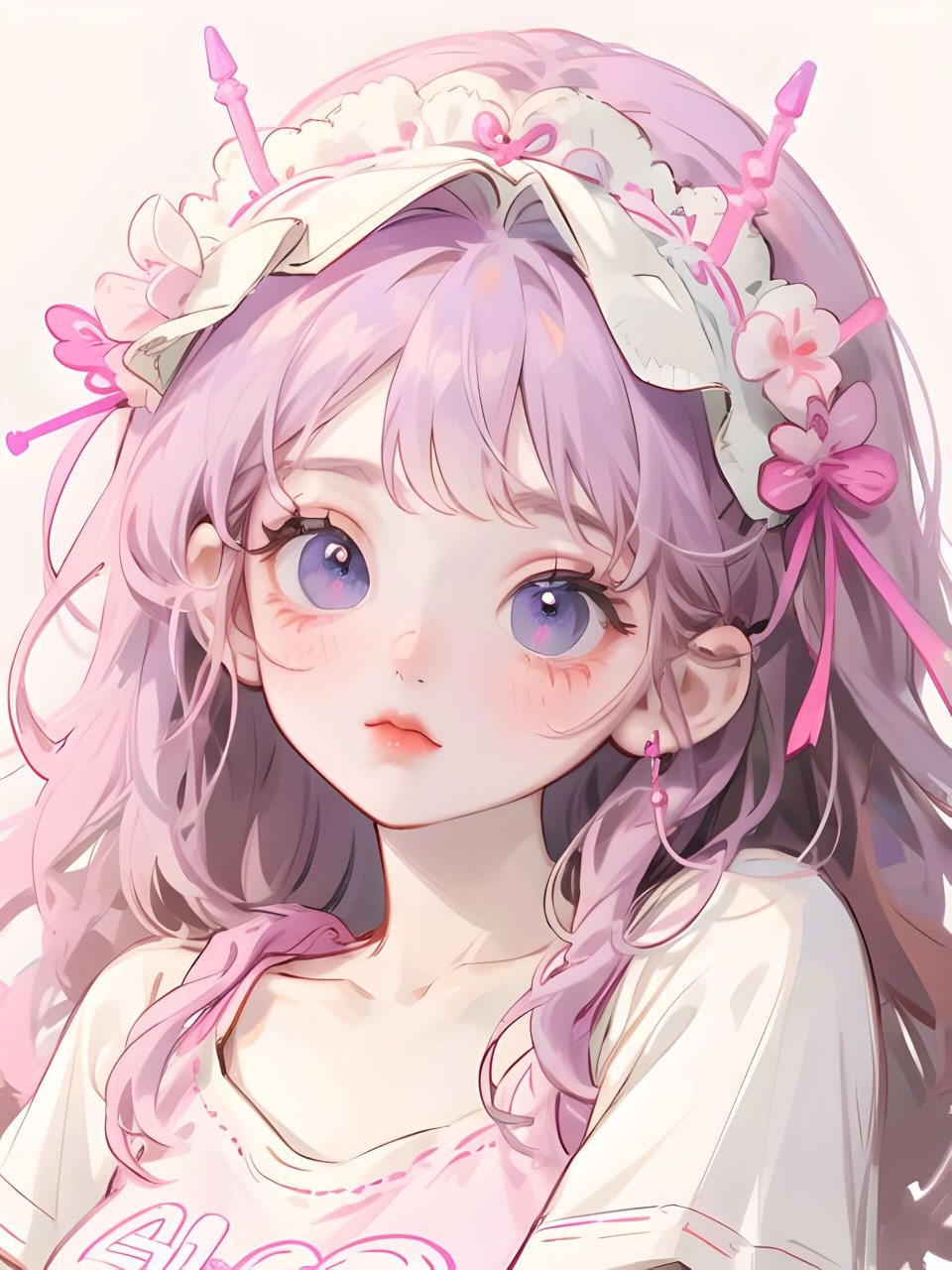 治愈头像丨可爱紫发少女           ,希望能带给你好运和开心,祝大家