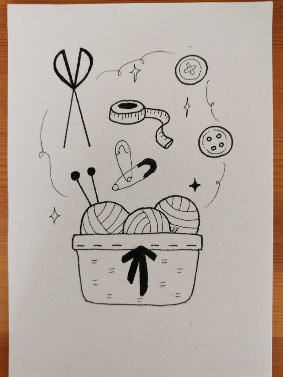 简笔画62 针管笔手绘 针线