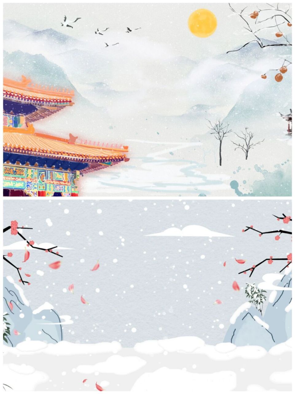 中国风|水墨|古风小雪节气背景图|电脑壁纸 90哈喽,各位宝子好 99