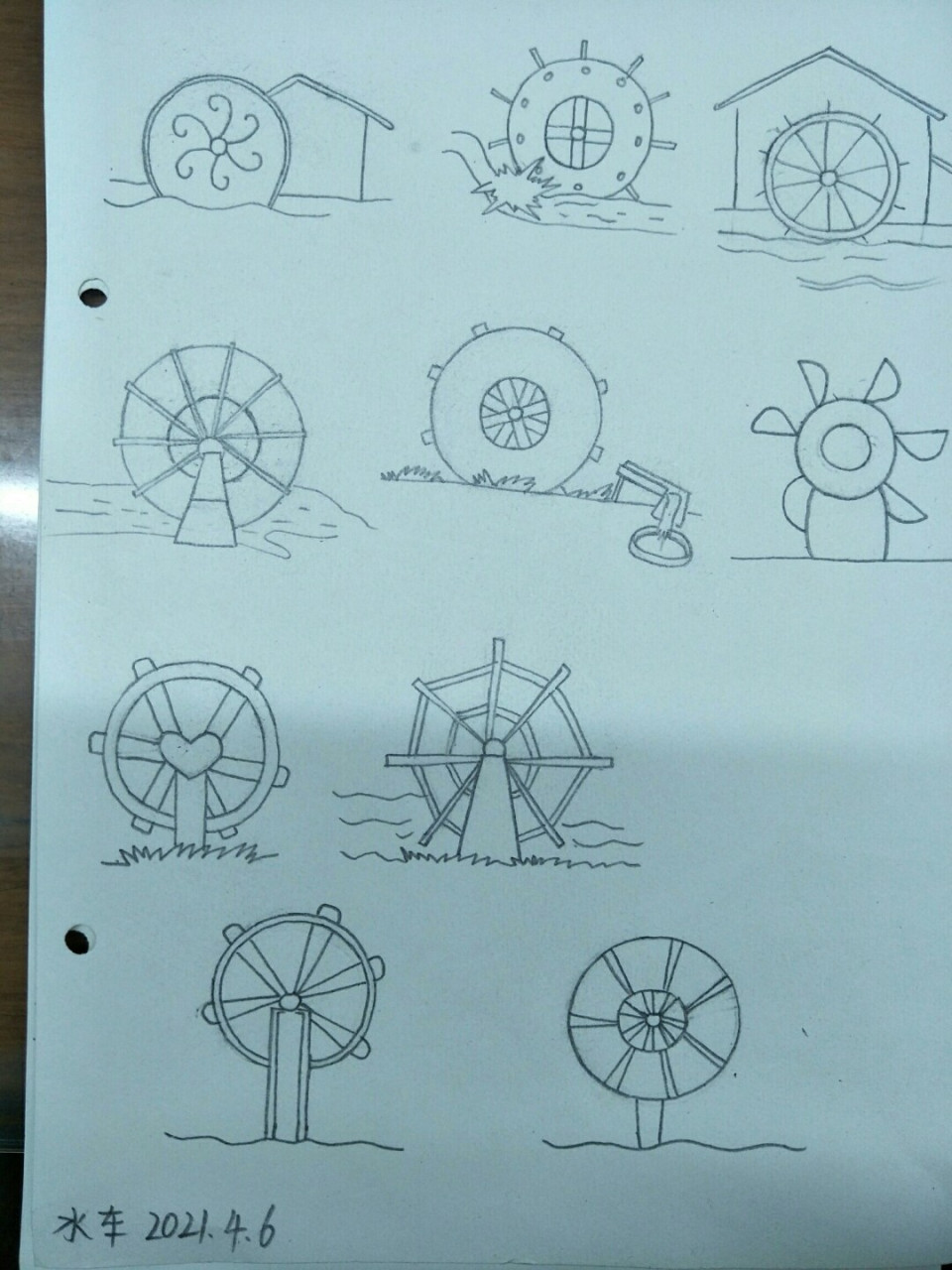 简笔画水车,坚持打卡 #绘画