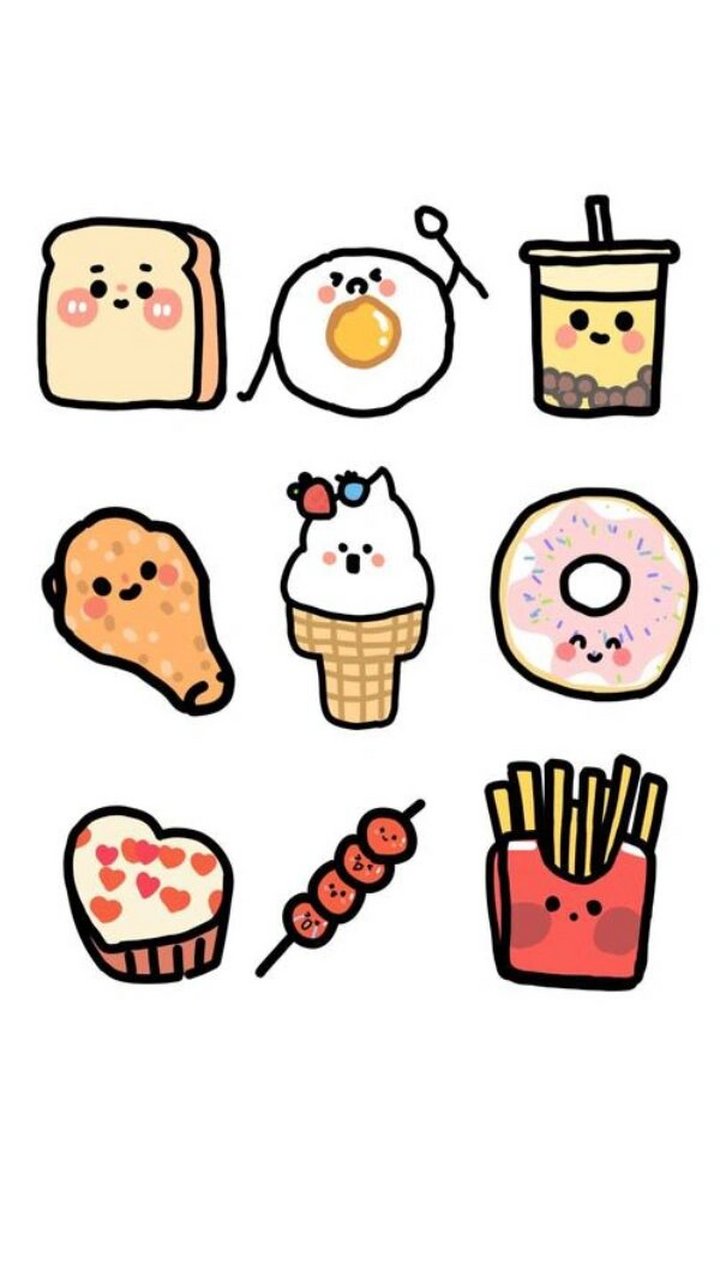 可爱的食物简笔画 彩色简笔画蔬菜食物图案