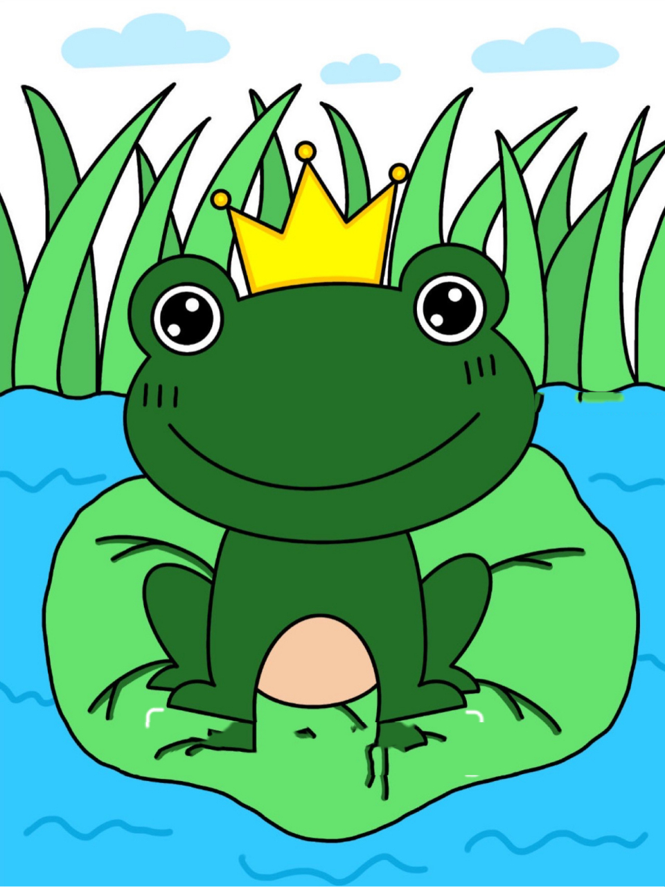 青蛙王子的故事简笔画图片