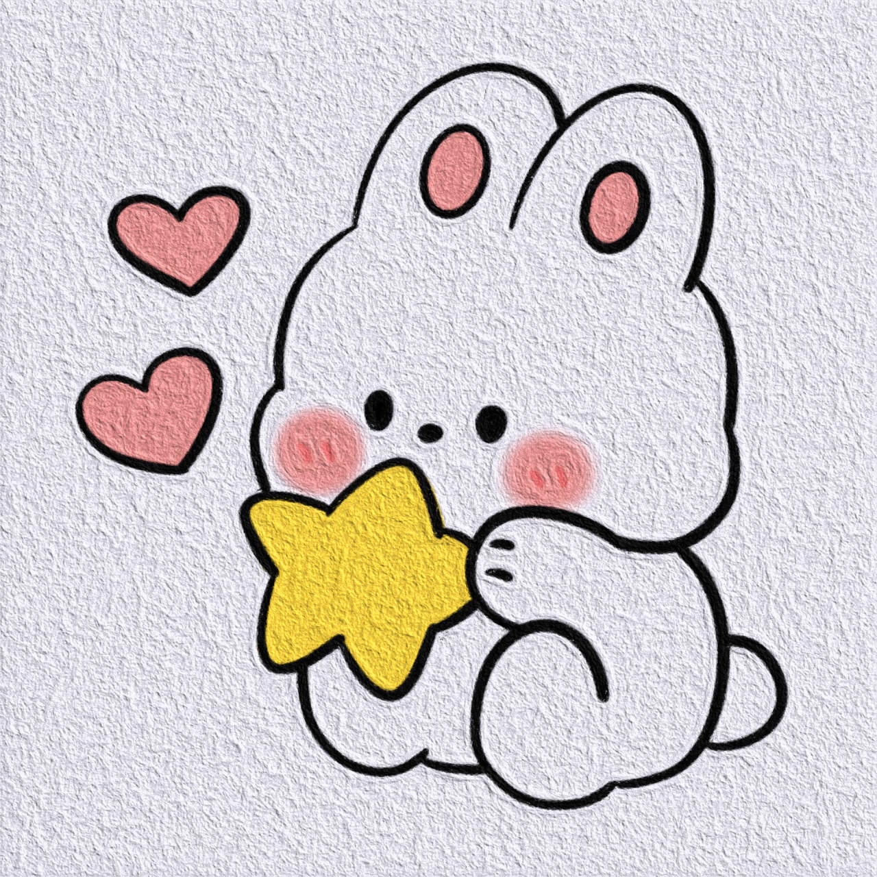 小兔子92 | 简笔画 四只可爱的小兔子星光82点点 	 临摹