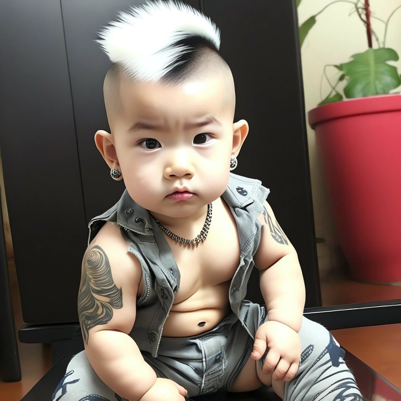 ai绘画"关键词"萌娃霸气头像 宁可孤独,也不违心.宁可抱憾,也不将就.