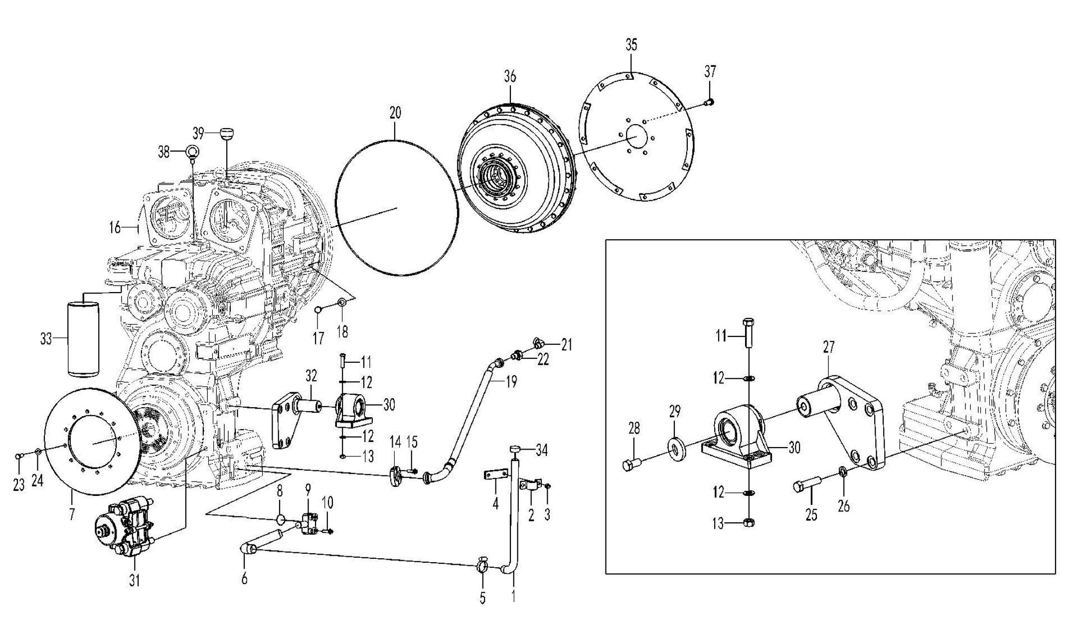 山东临工972/975/978装载机变速箱分解图.