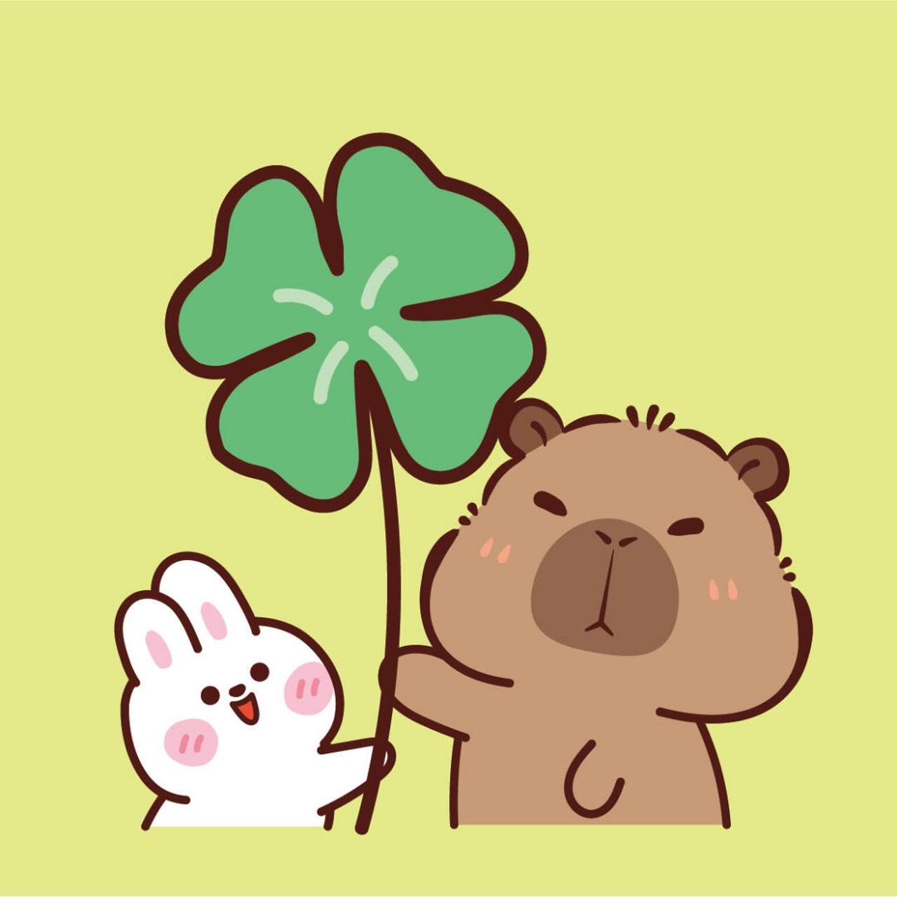 插画分享#0202#设计#0202#卡皮巴拉#0202#水豚##好运
