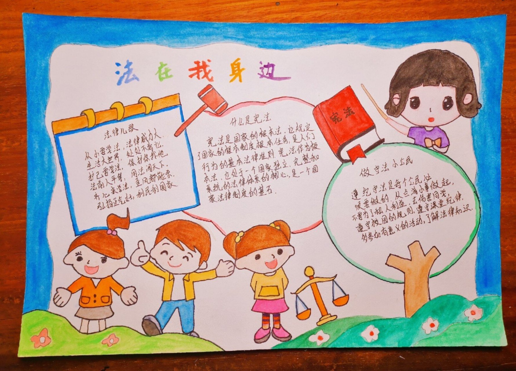 法在我身边手抄报 三年级手抄报—法在我心中