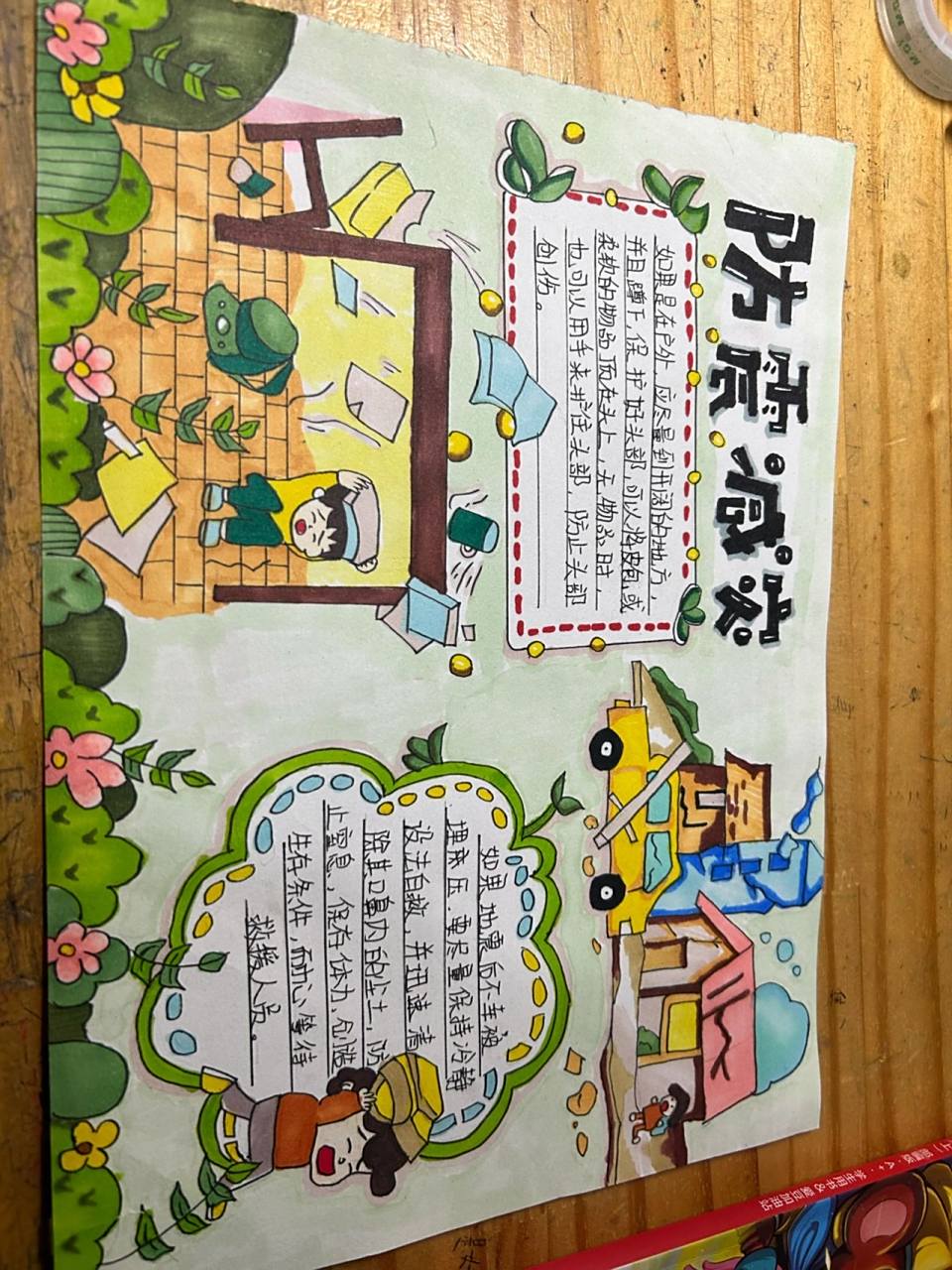 防地震手抄报 防地震手抄报,可临摹