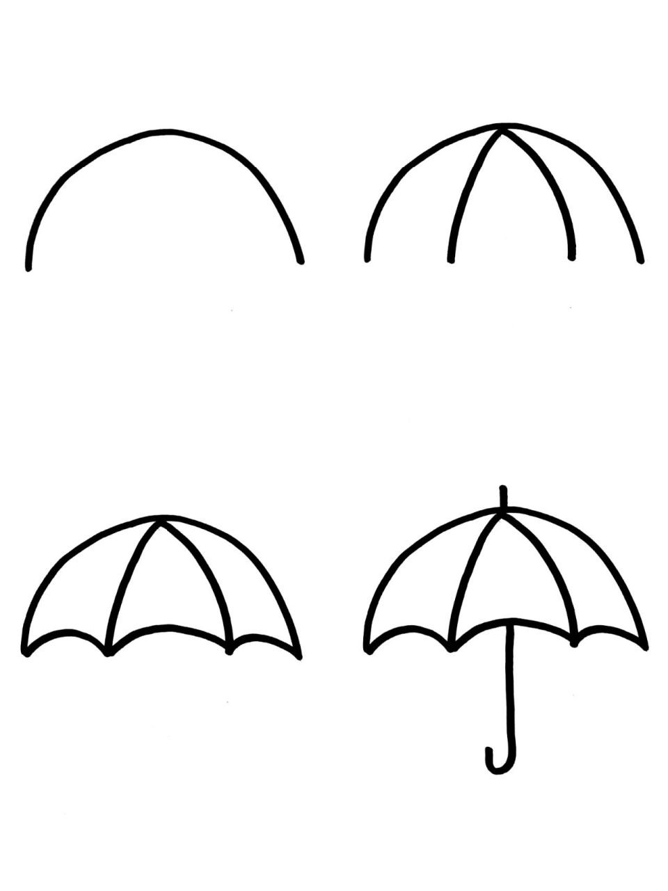 怎样画雨伞漂亮又简单图片