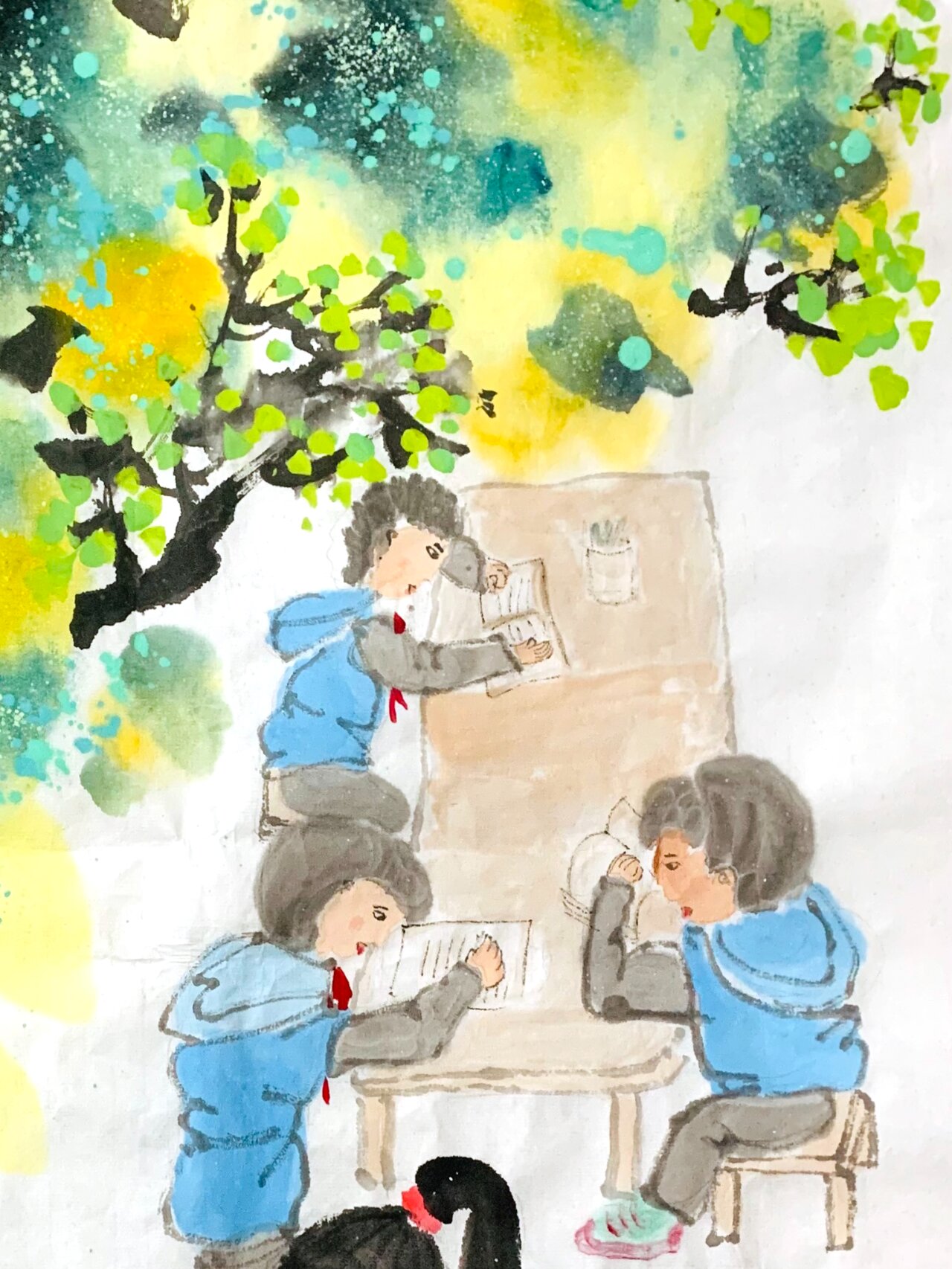 📖《合作学习欢乐多》王昕怡 10岁 【第二届全国少儿国画大展入围