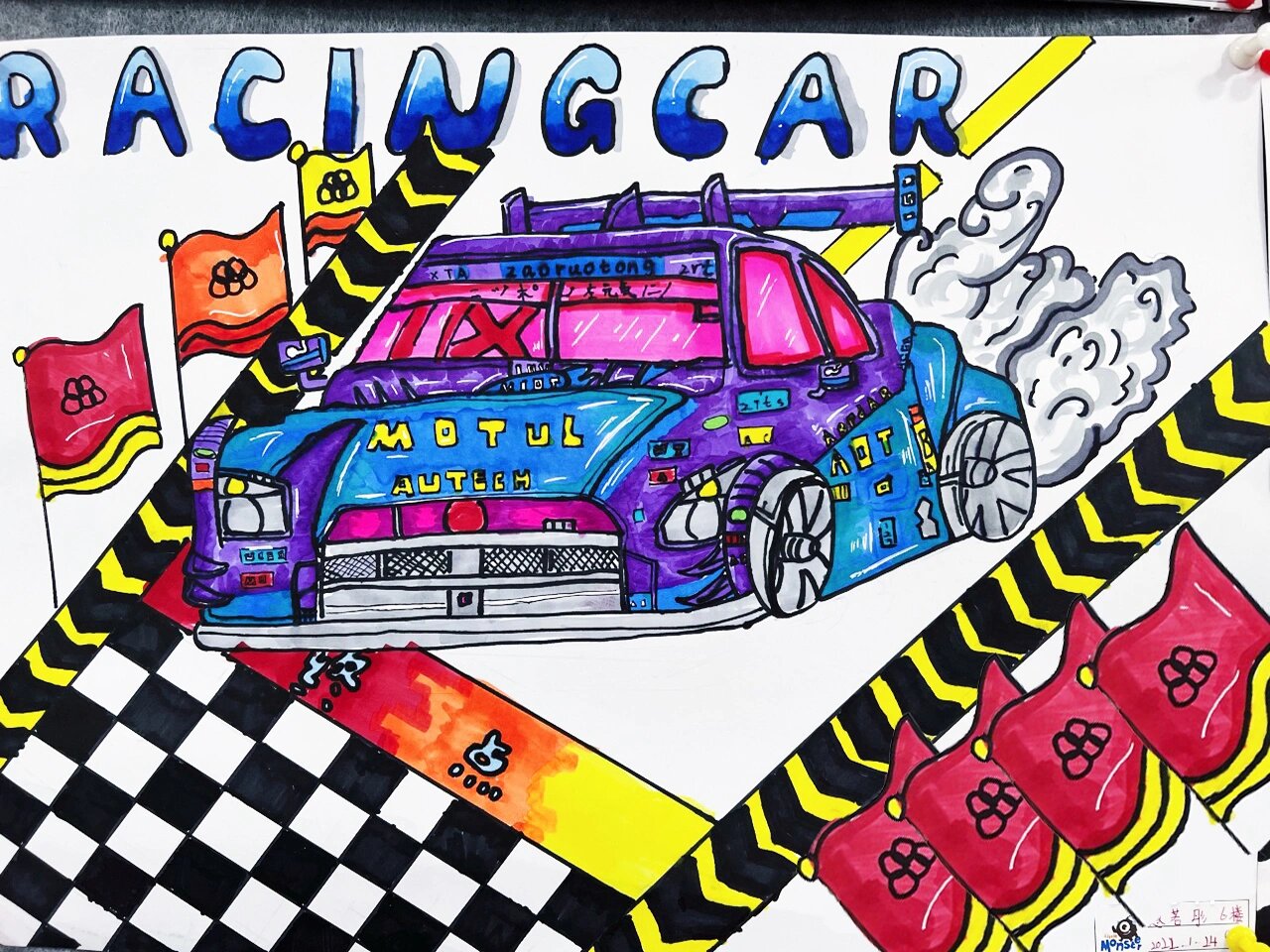 造型课|马克笔赛车