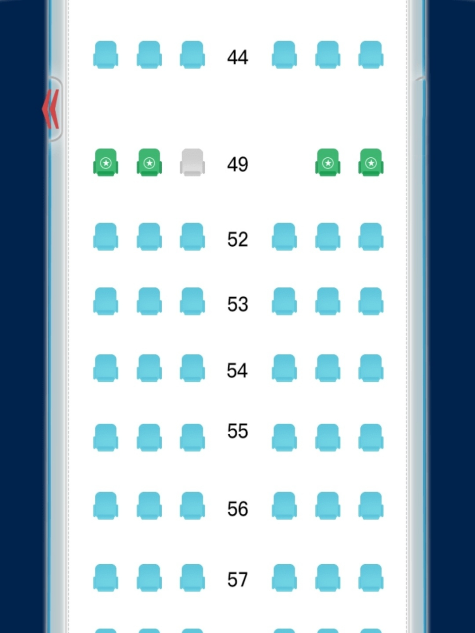 南航321座位图 哈哈 飞云南啊 期待了很久 有大神指点下坐哪个位置好