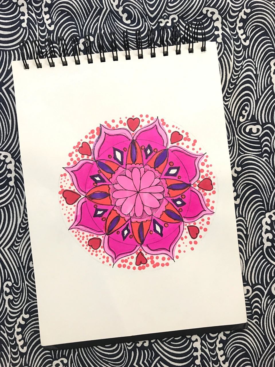 第二波学生作品分享 曼陀罗绘画作品 传统纹样图案设计 创意美术课