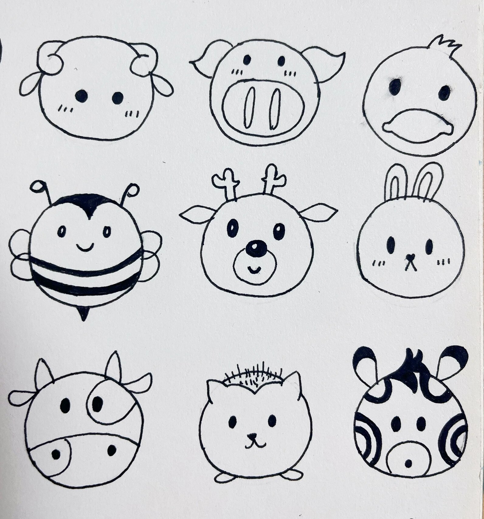 手账素材| 用圆圈画不同的小动物/简笔画 可可爱爱的萌宠素材来啦