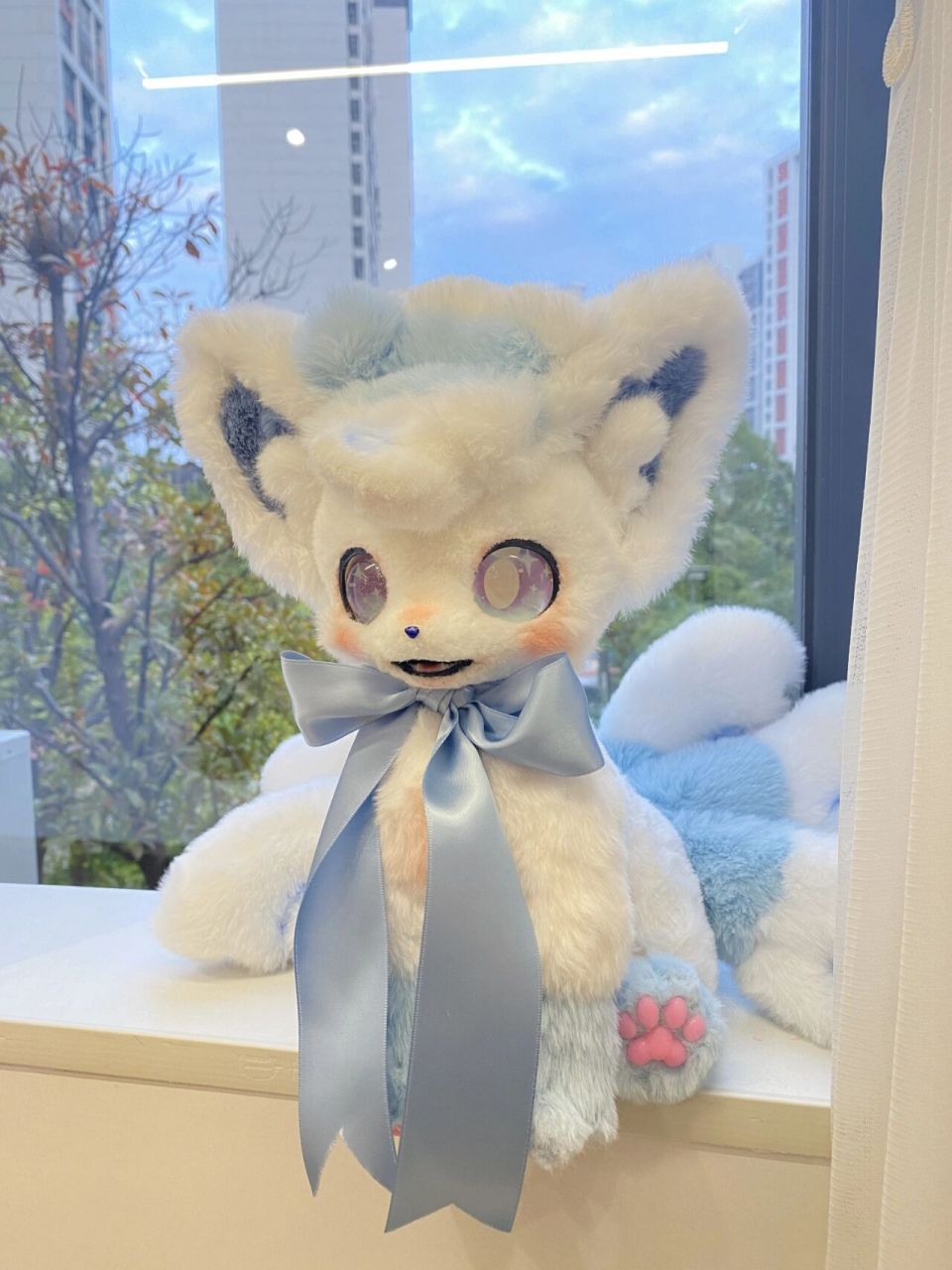 手作玩偶|冰六尾宝宝想亲亲你 是毛绒绒圆滚滚的冰六尾宝宝!